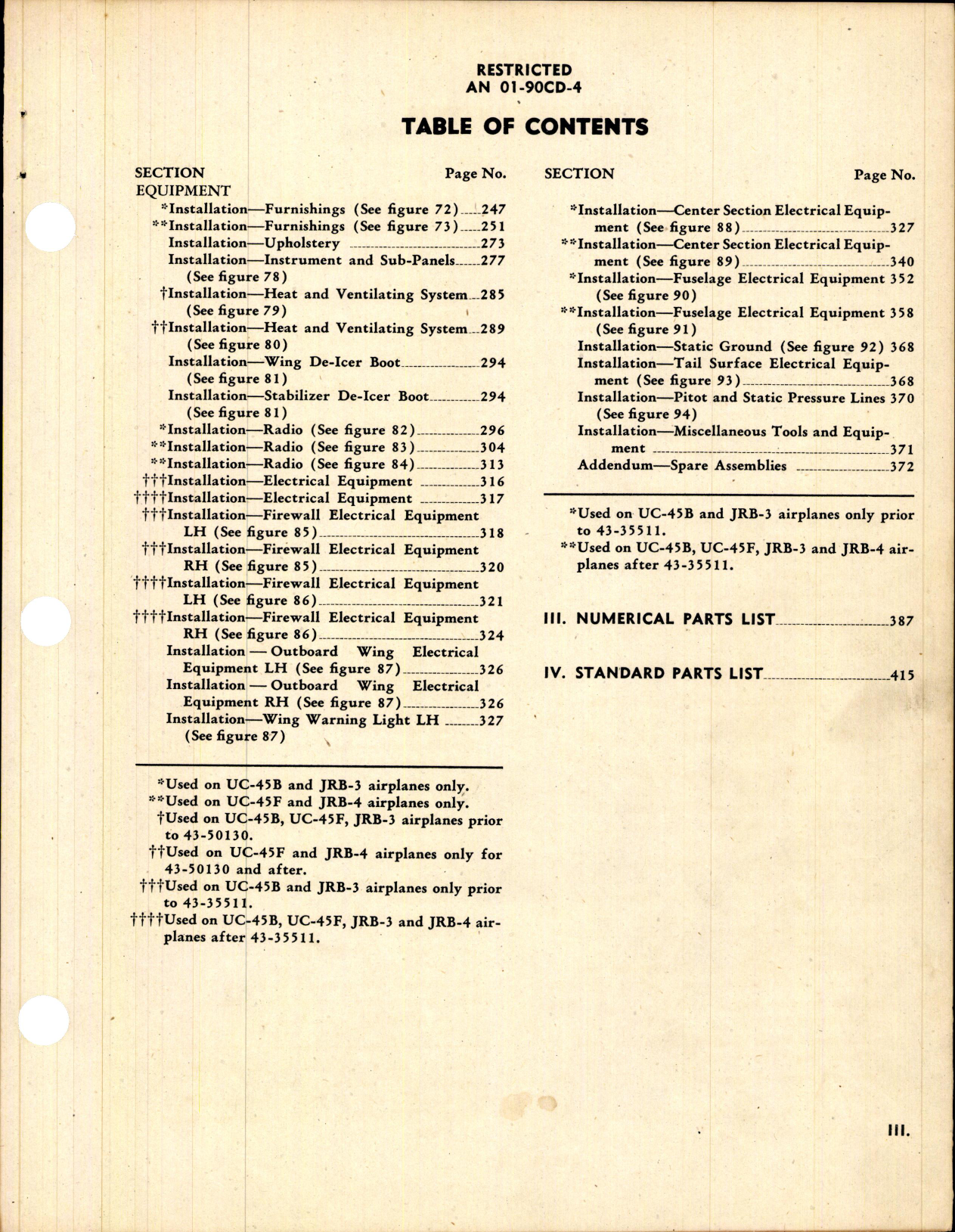 Sample page 5 from AirCorps Library document: Parts Catalog for UC-45B, UC-45F, JRB-3, and JRB-4