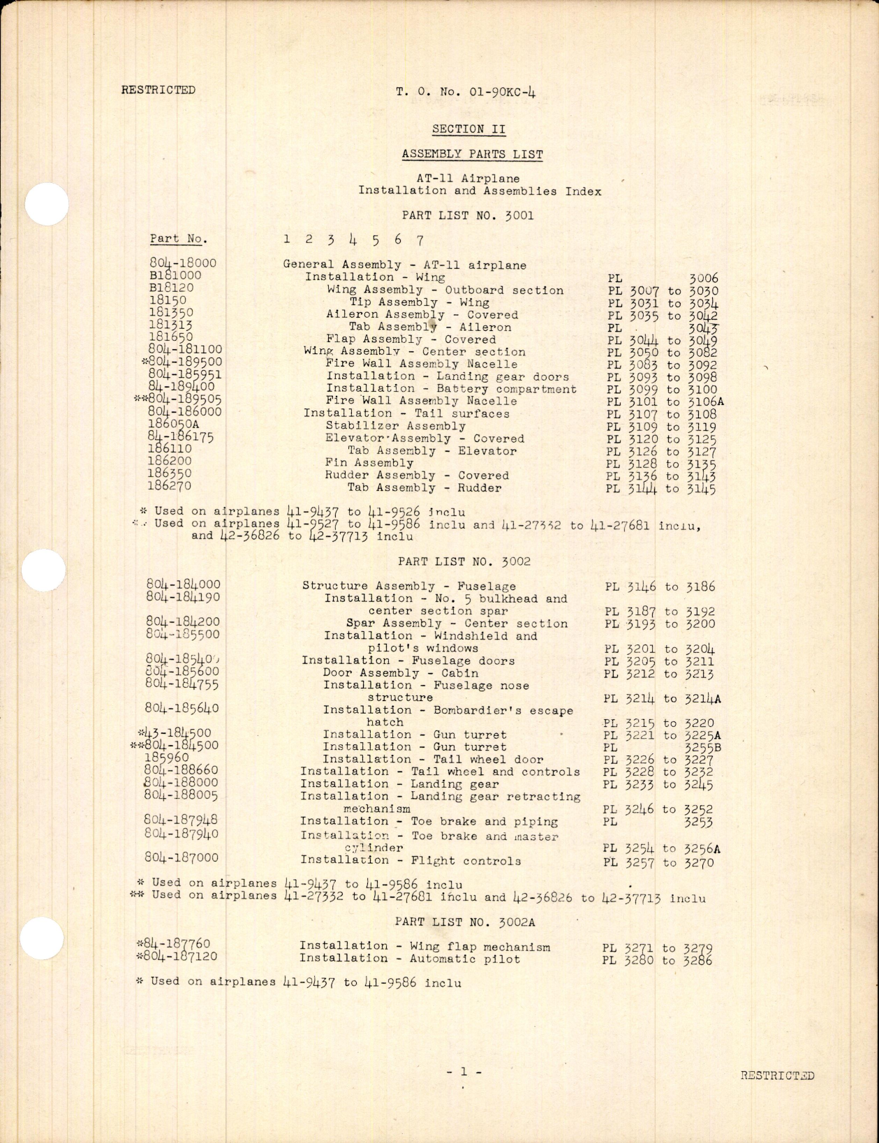 Sample page 5 from AirCorps Library document: Parts Catalog for AT-11 Airplane