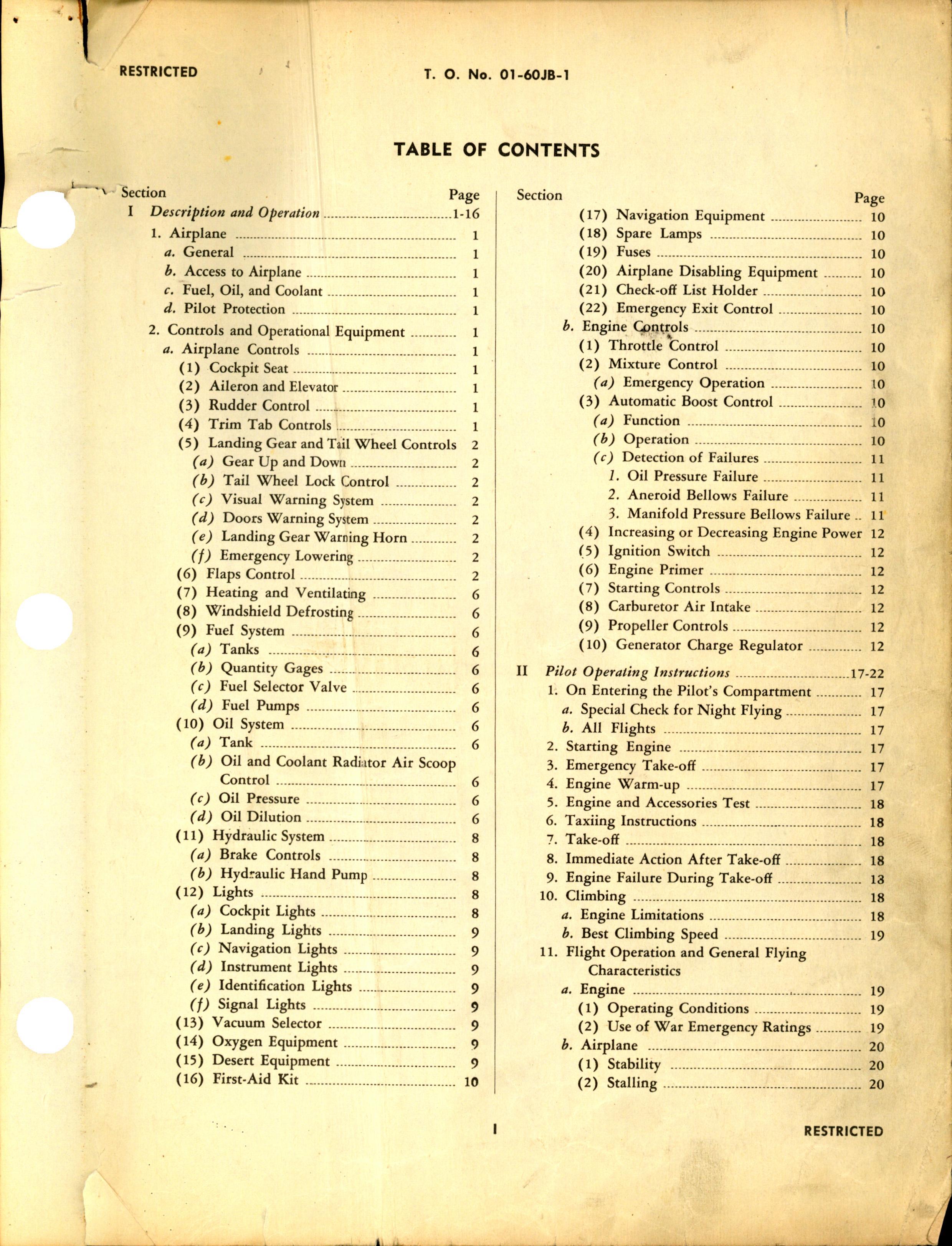 Sample page 3 from AirCorps Library document: P-51 Airplane Pilots Handbook of Flight Operating Instructions