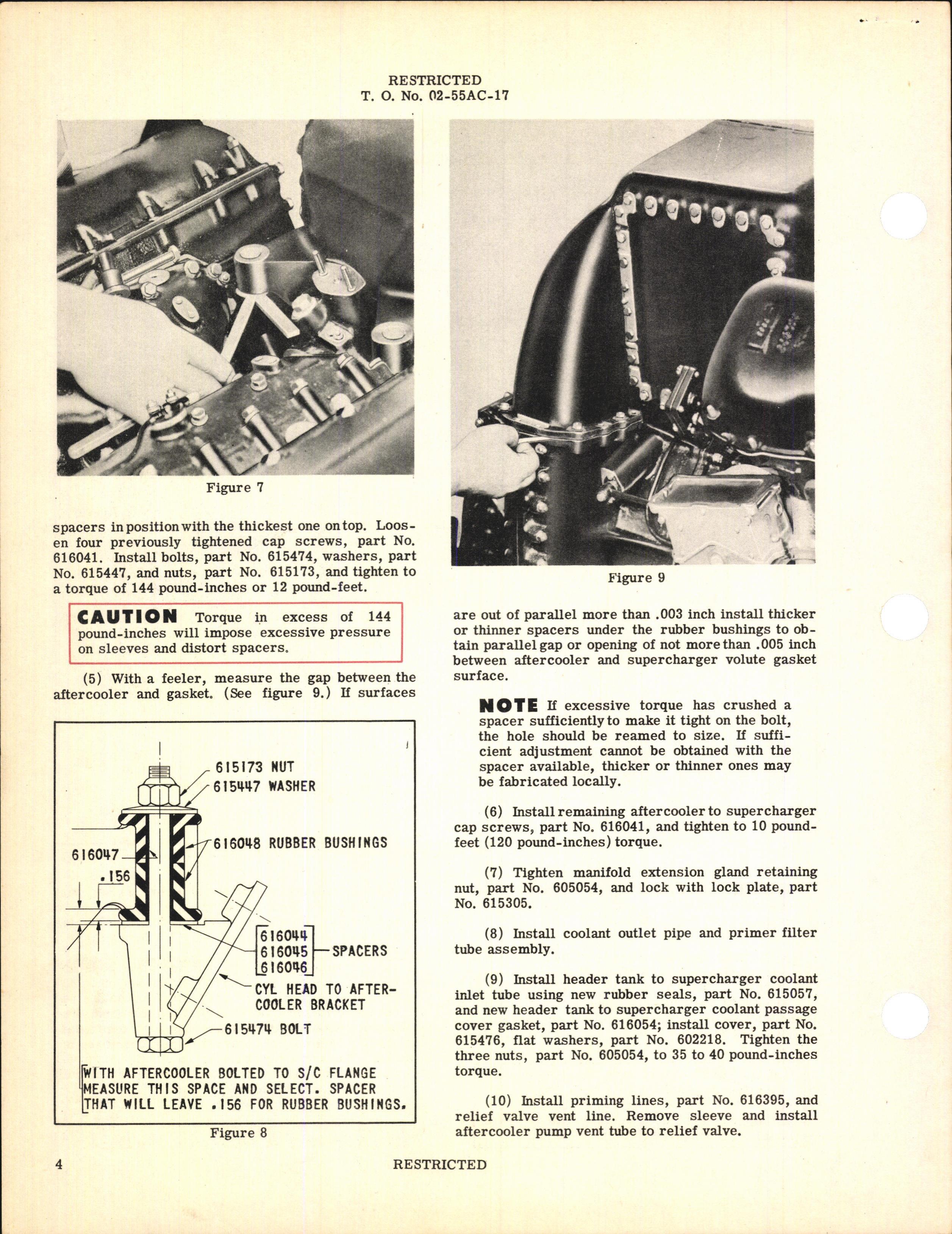 Sample page 4 from AirCorps Library document: Aftercooler Overhaul Procedure and Replacement of Aftercooler Assemblies for V-1650-3 and -7