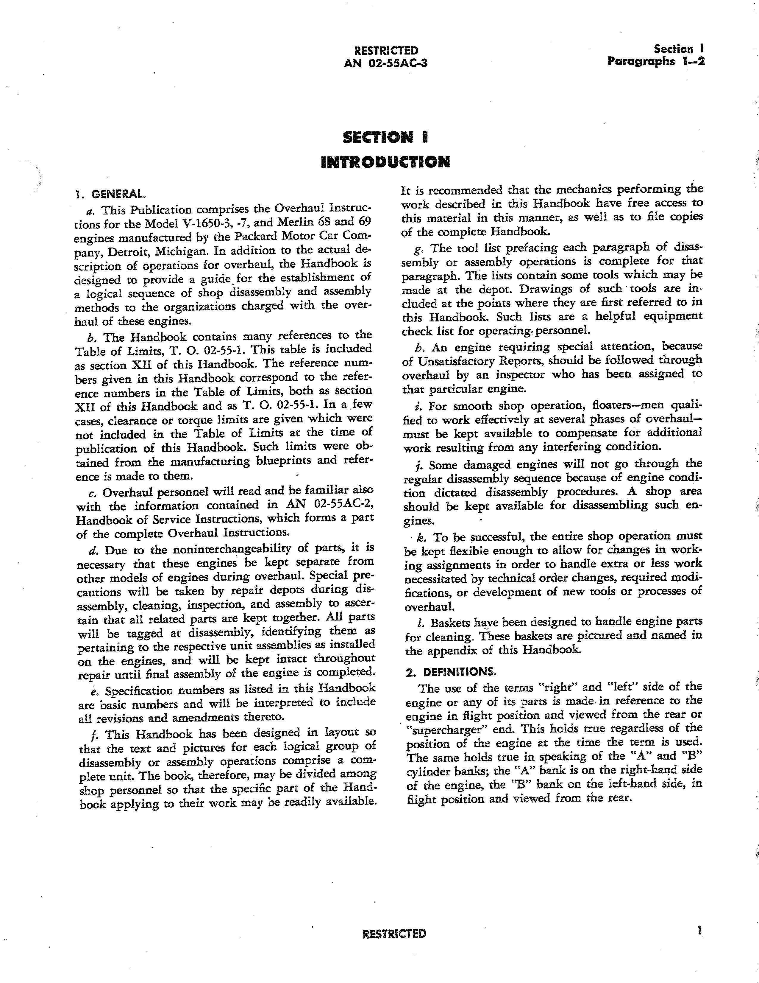 Sample page 11 from AirCorps Library document: Overhaul Instructions for V-1650-3, -7, and Merlin 68 and 69 Engines