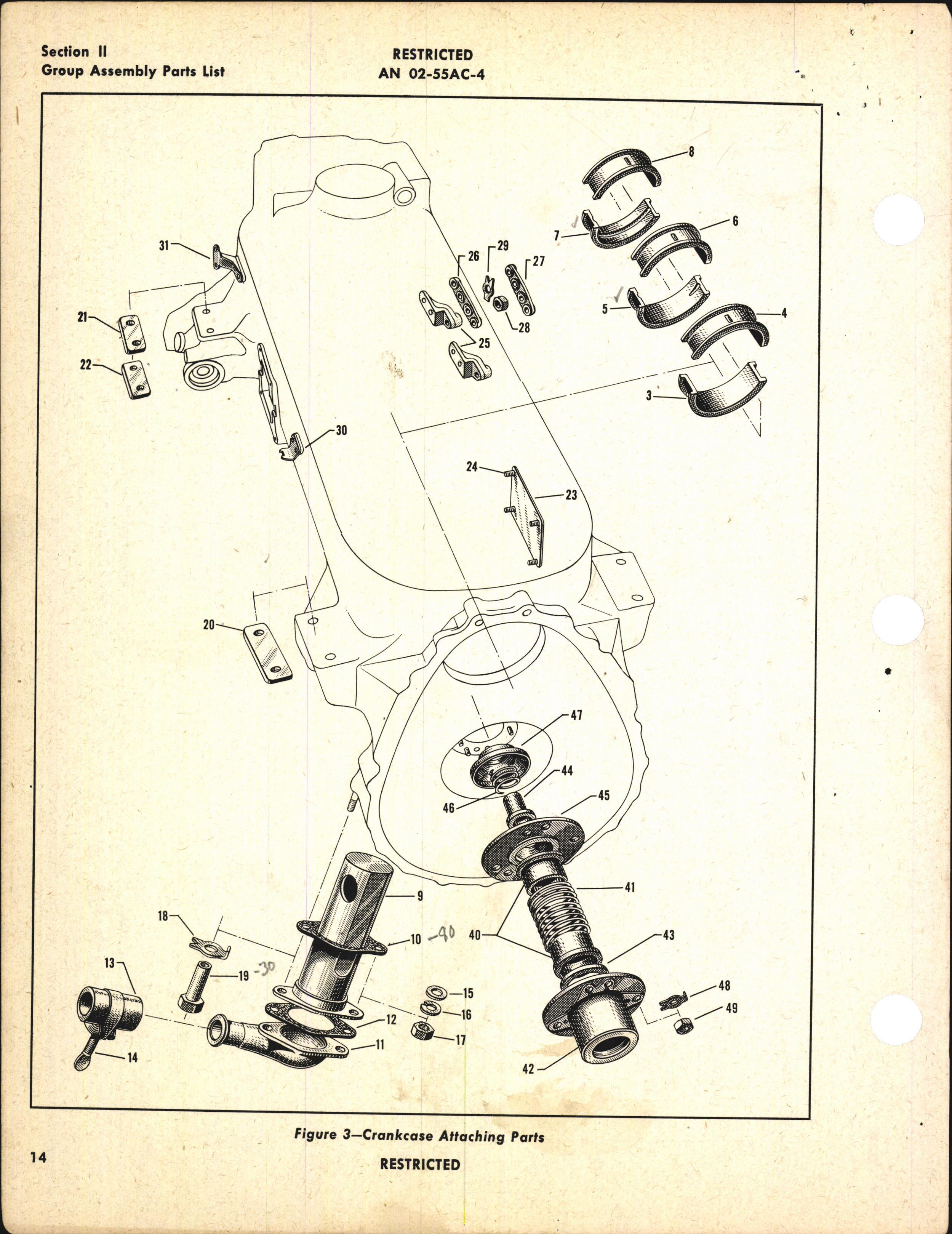 Sample page 14 from AirCorps Library document: Parts Catalog for V-1650-3, -7, -13, -17, and Merlin 68 and 69