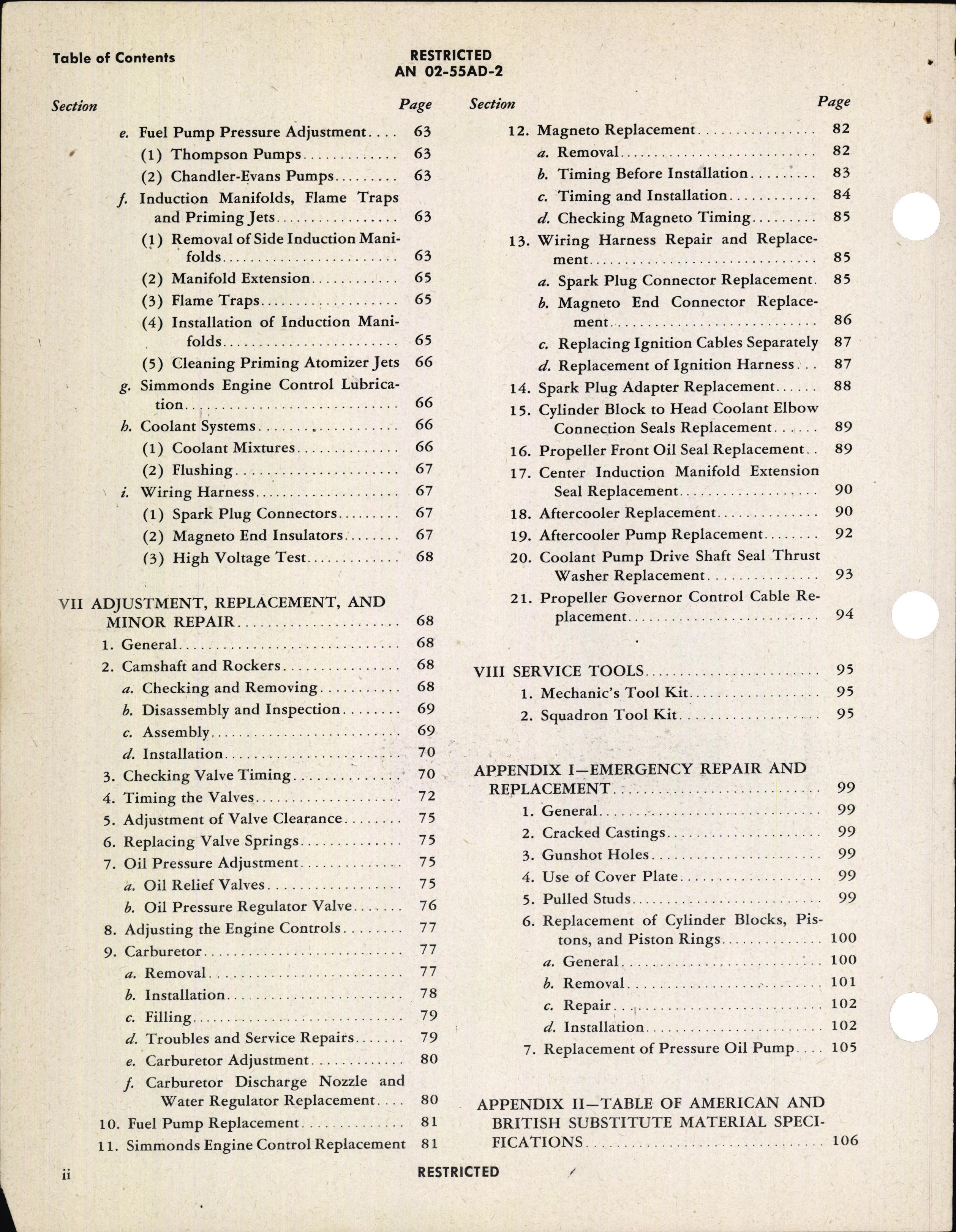 Sample page 4 from AirCorps Library document: Service Instructions for Model V-1650-9 Aircraft Engines