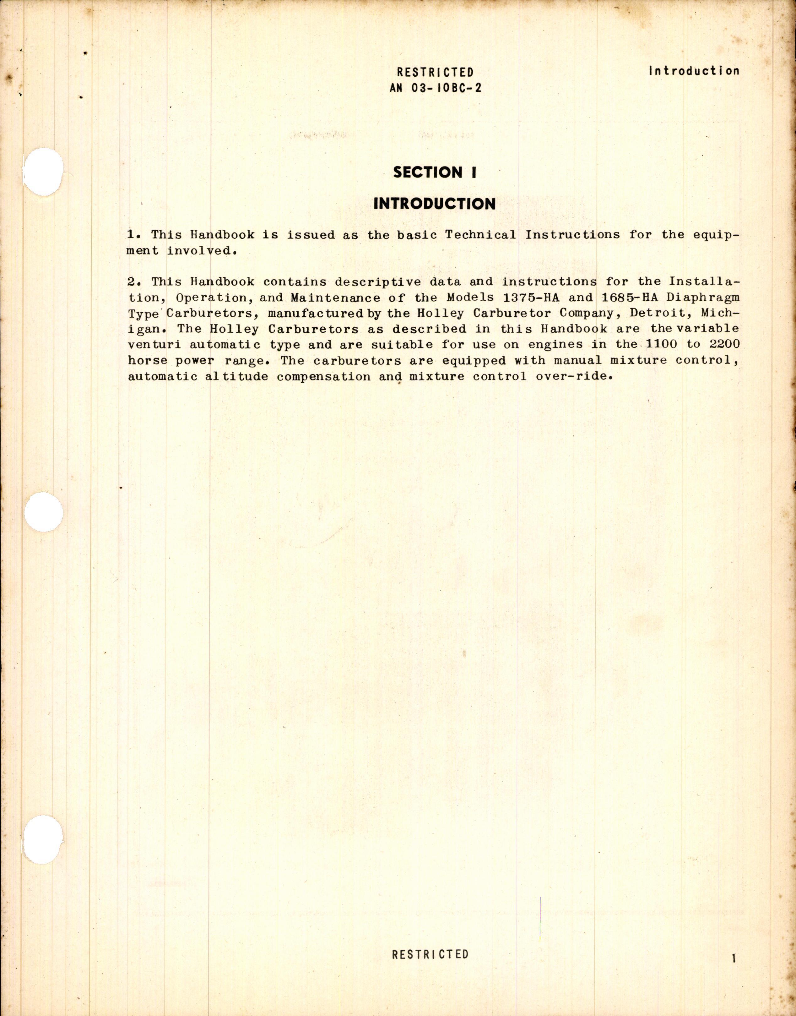 Sample page 5 from AirCorps Library document: Handbook of Service Instructions for Carburetors