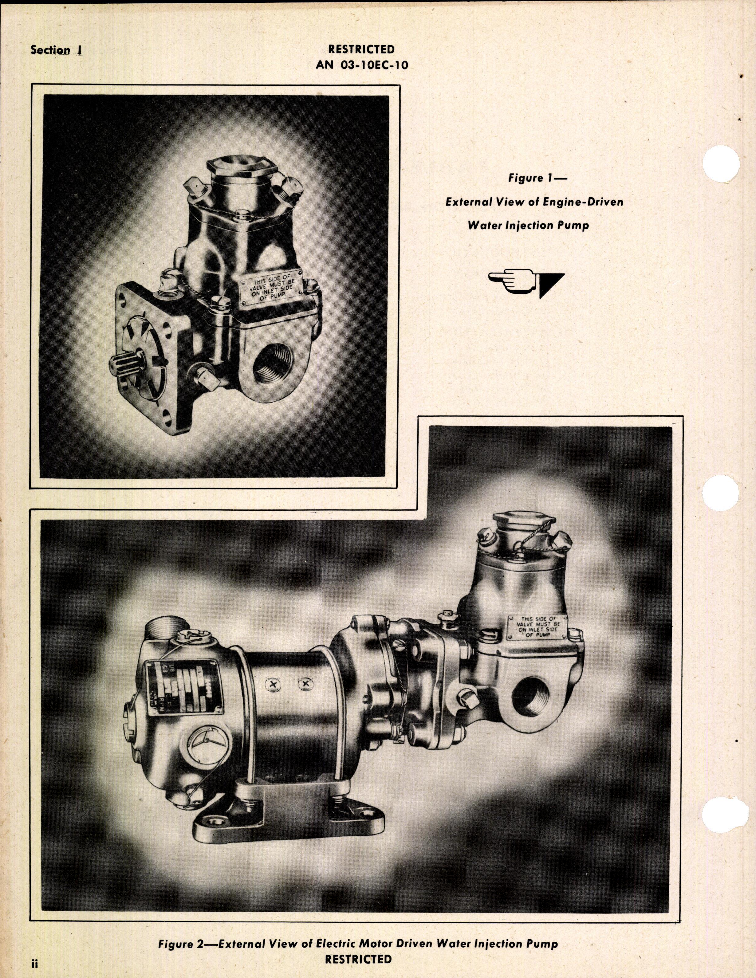 Sample page 4 from AirCorps Library document: Operation, Service, & Overhaul Instructions with Parts Catalog for Engine-Driven & Electric Motor Driven Water Injection Pumps