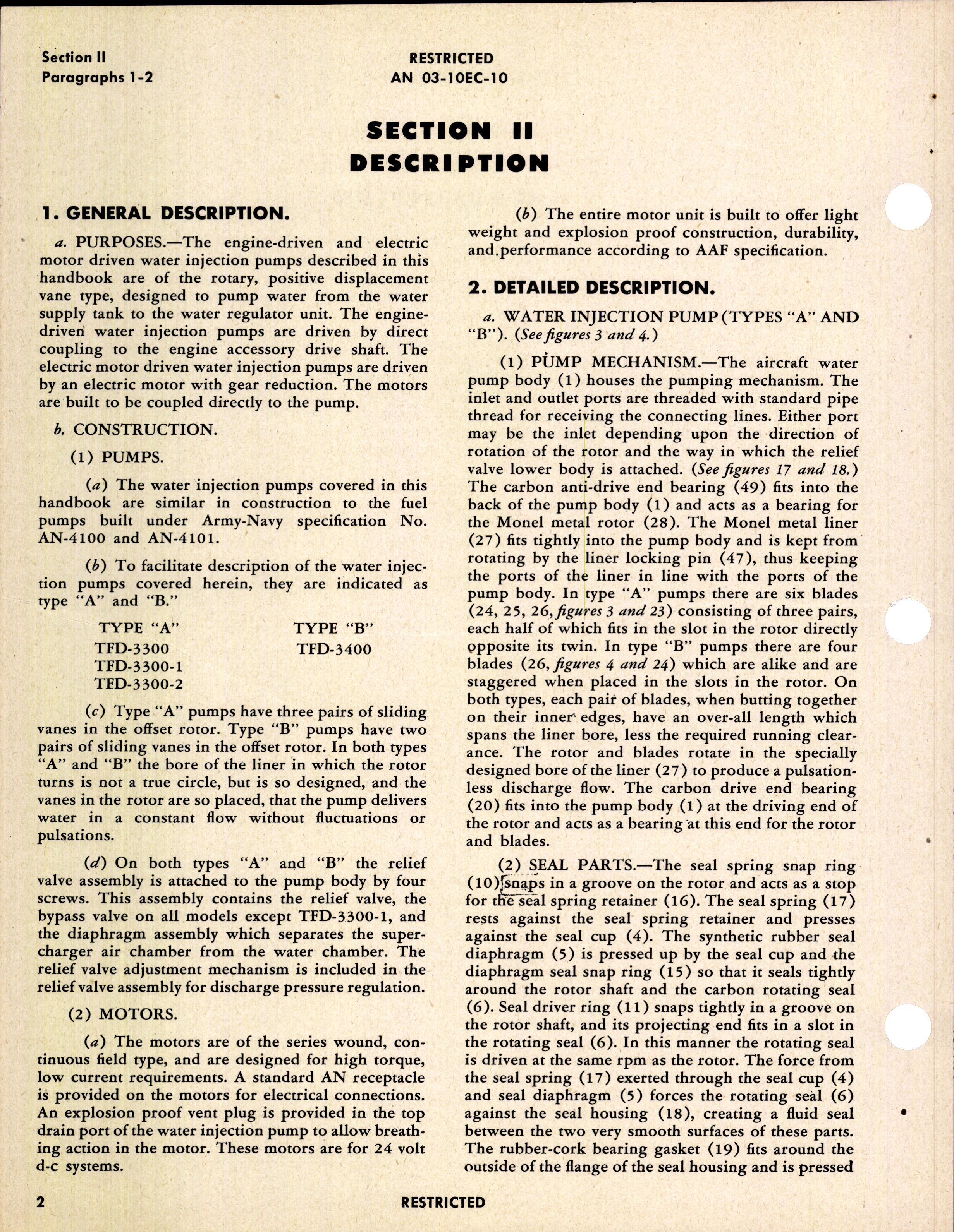 Sample page 6 from AirCorps Library document: Operation, Service, & Overhaul Instructions with Parts Catalog for Engine-Driven & Electric Motor Driven Water Injection Pumps