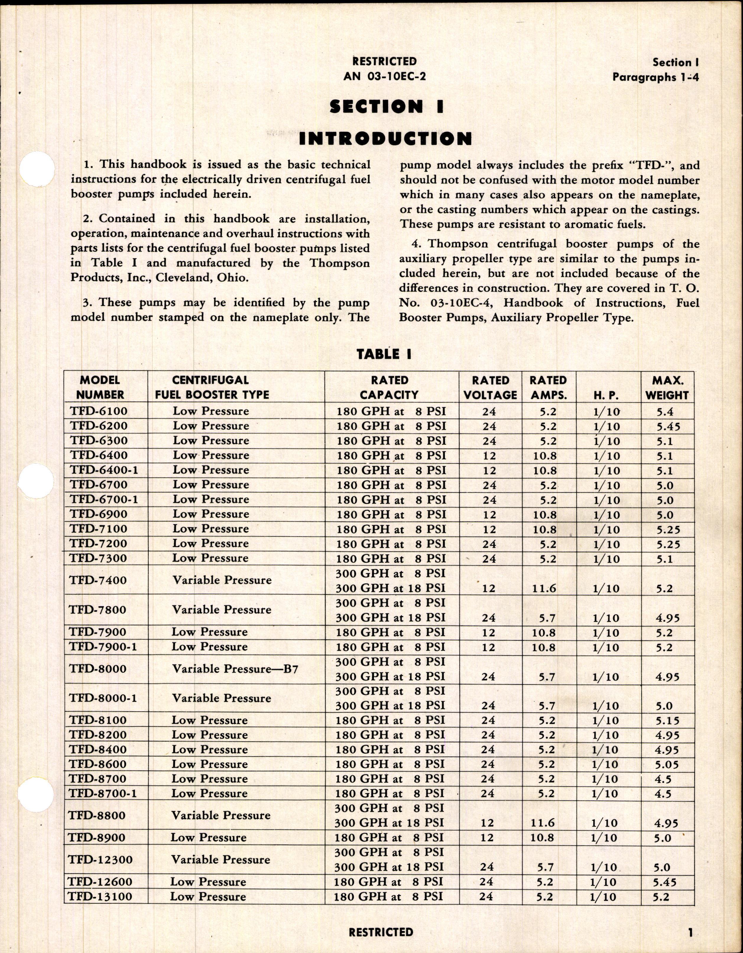 Sample page 5 from AirCorps Library document: Operation, Service, & Overhaul Instructions with Parts Catalog for Motor-Driven Fuel Booster Pumps