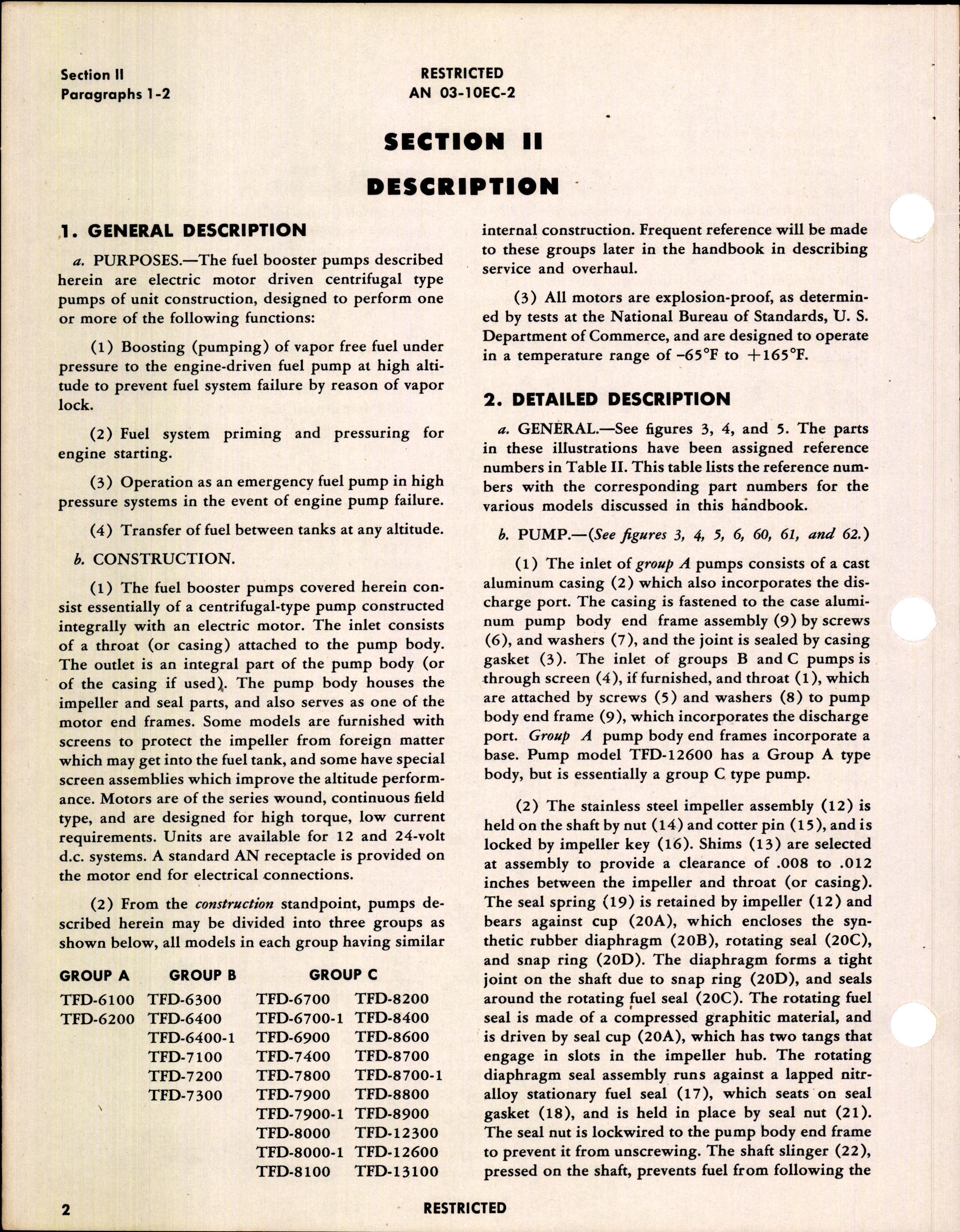 Sample page 6 from AirCorps Library document: Operation, Service, & Overhaul Instructions with Parts Catalog for Motor-Driven Fuel Booster Pumps