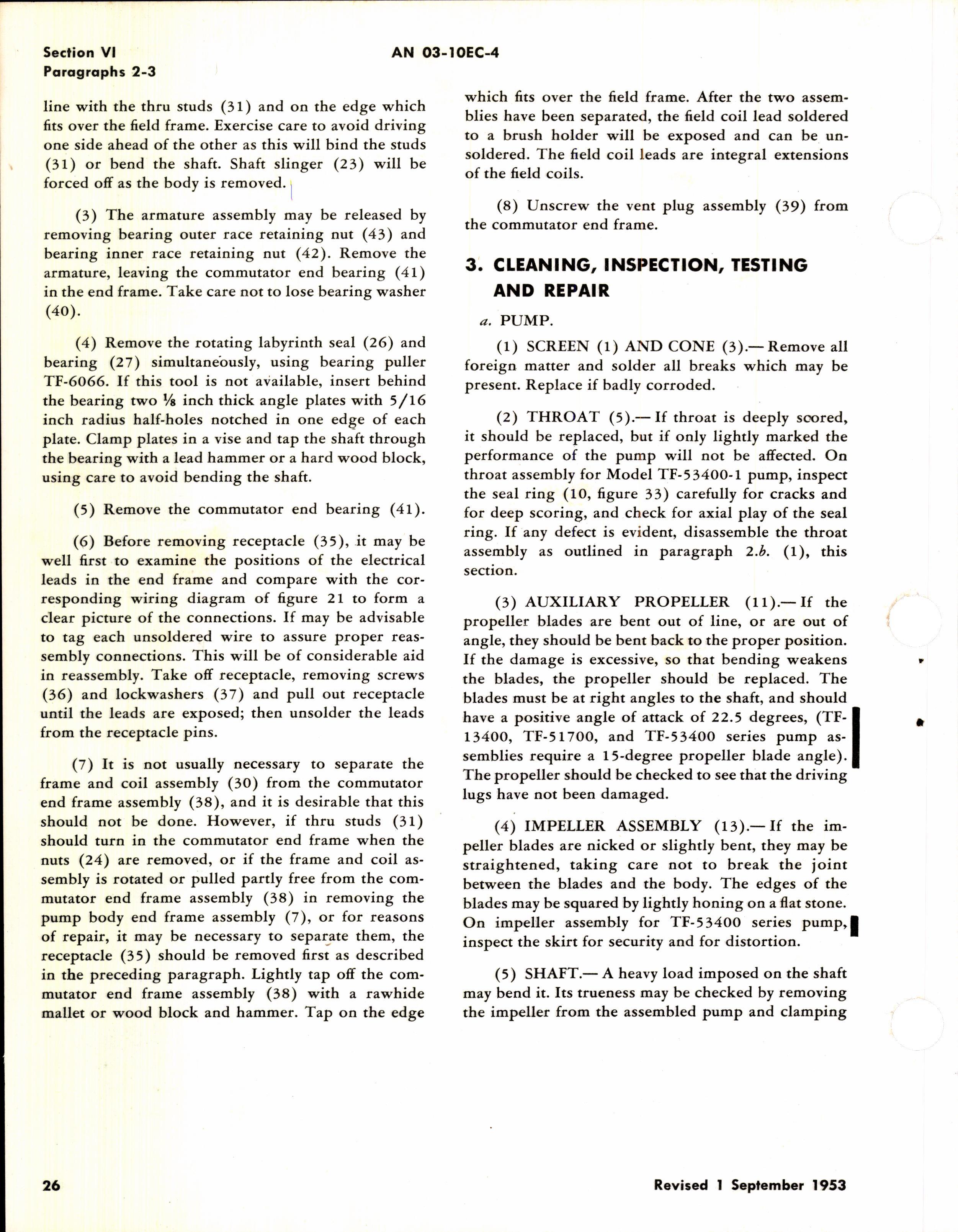 Sample page 4 from AirCorps Library document: Operation, Service, & Overhaul Instructions with Parts Catalog for Thompson Fuel Booster Pumps