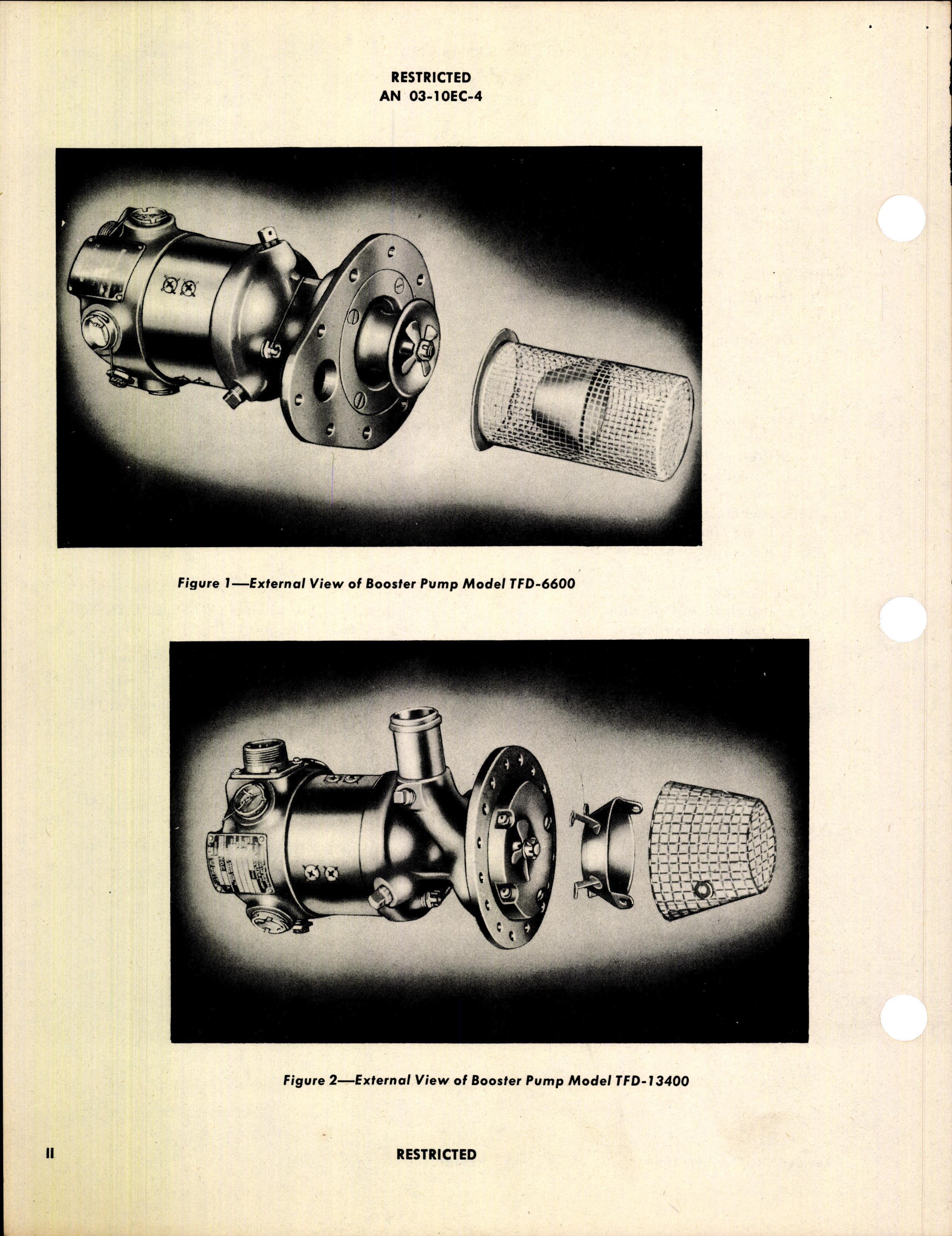 Sample page 4 from AirCorps Library document: Operation, Service, & Overhaul Instructions with Parts Catalog for Thompson Fuel Booster Pumps