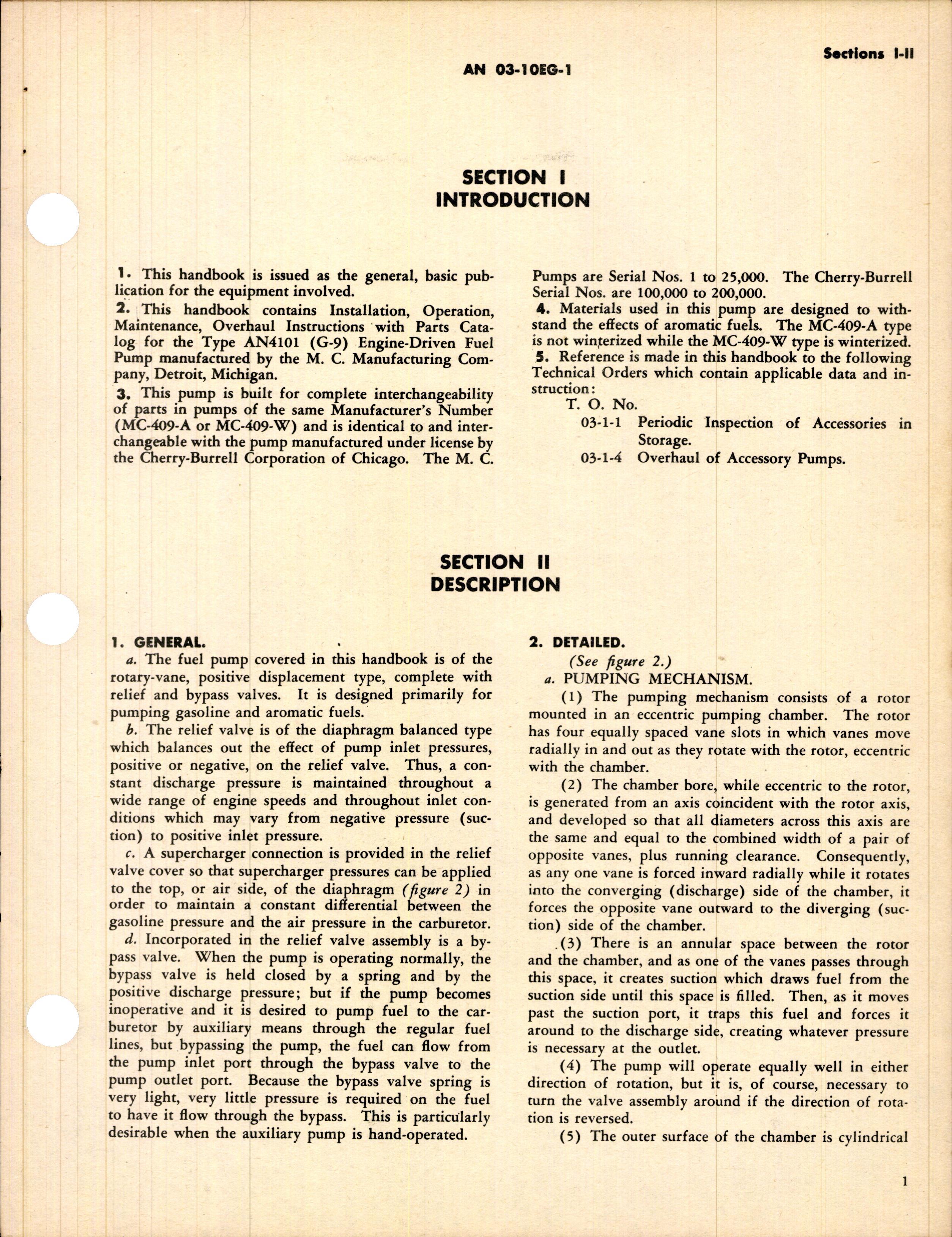 Sample page 5 from AirCorps Library document: Operation, Service, & Overhaul Instructions with Parts Catalog for Engine-Driven Fuel Pump Type AN4101 (G-9)