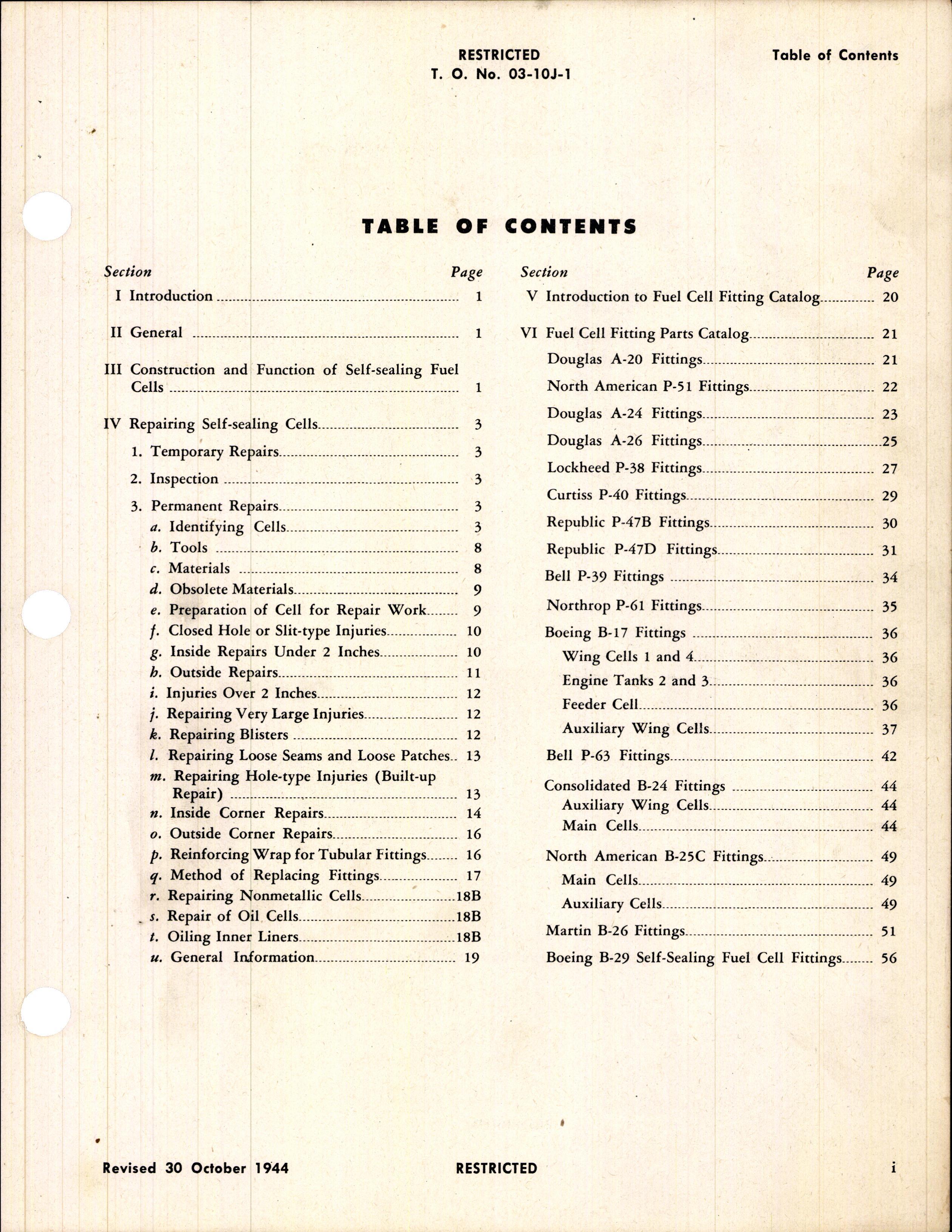 Sample page 3 from AirCorps Library document: Repair Instructions for Self-Sealing Fuel Cells with Parts Lists