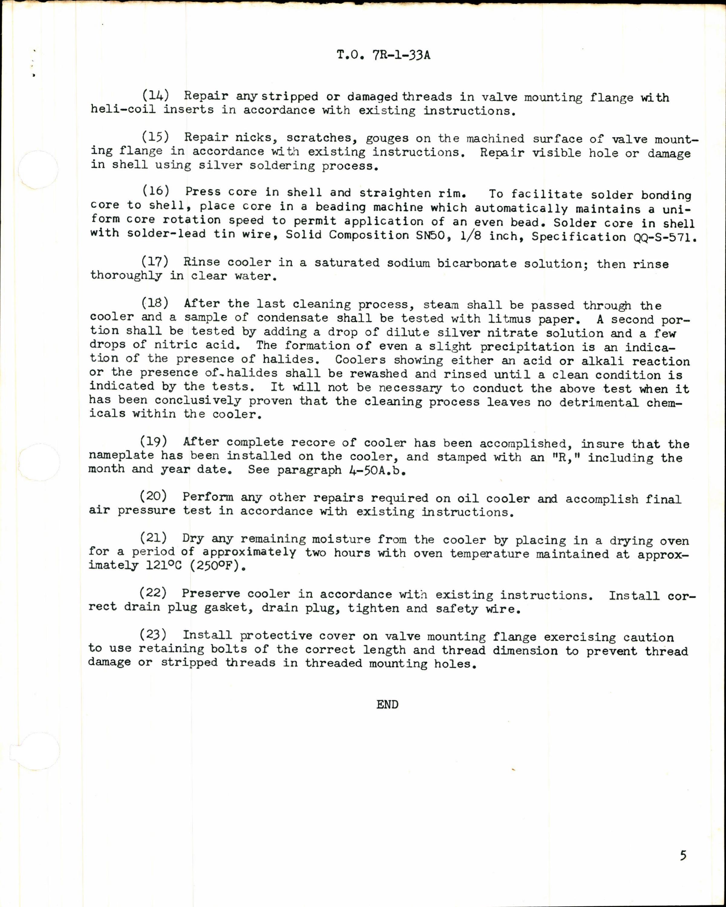Sample page 5 from AirCorps Library document: Handbook Supplement Overhaul Instructions for Oil Coolers and Control Valves