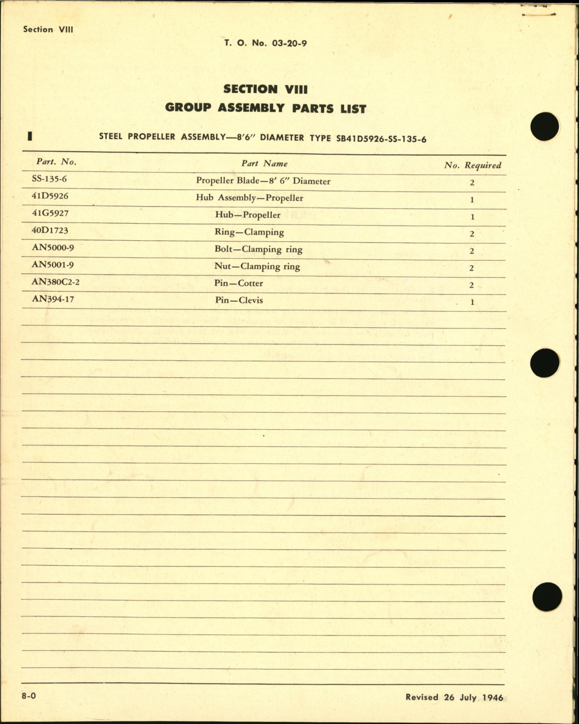 Sample page 8 from AirCorps Library document: Operation, Service, & Overhaul Inst w/ Parts Catalog for Steel Propellers