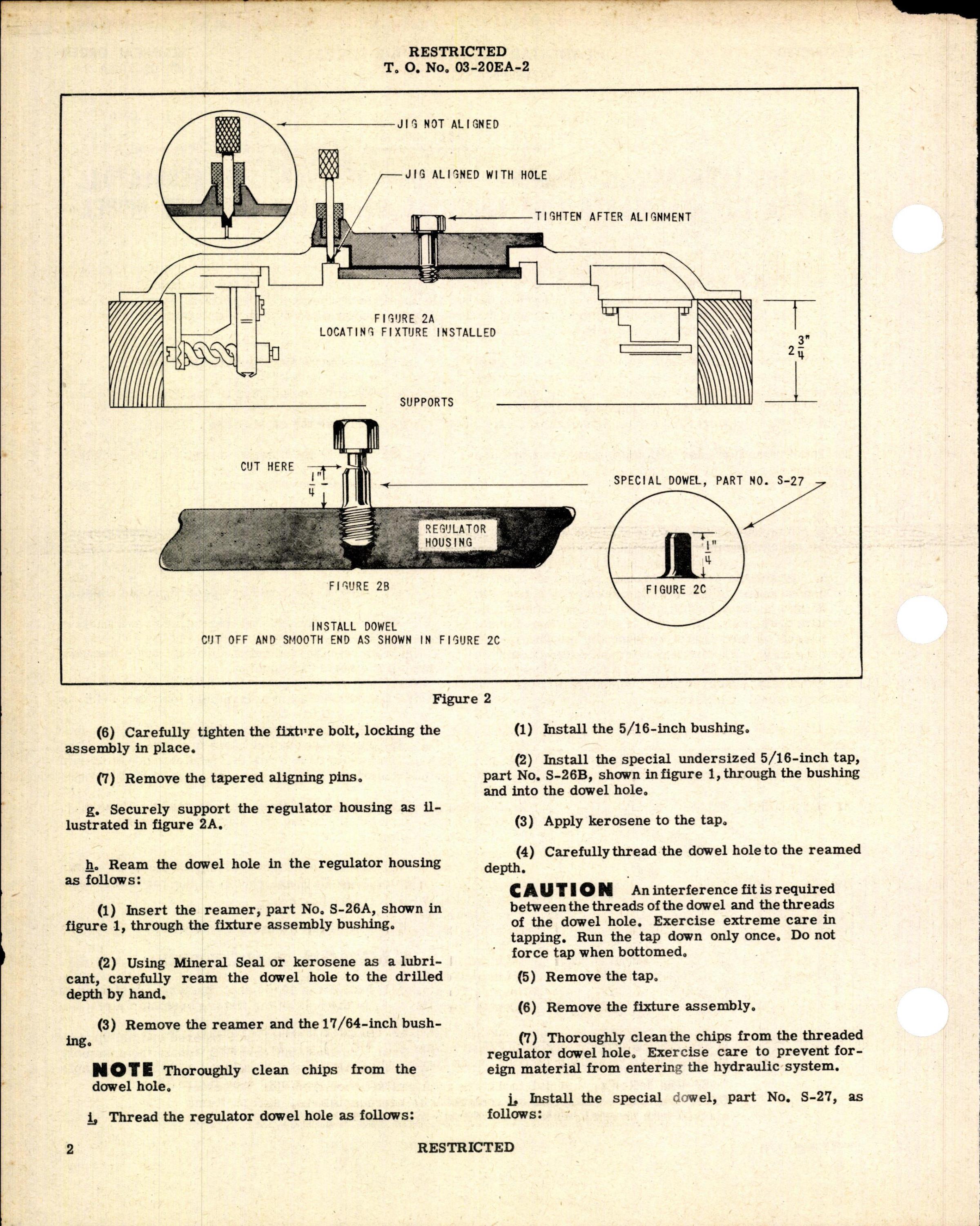 Sample page 2 from AirCorps Library document: Rework of Propeller Regulator Housing and Installation of Threaded Regulator Locating Dowel