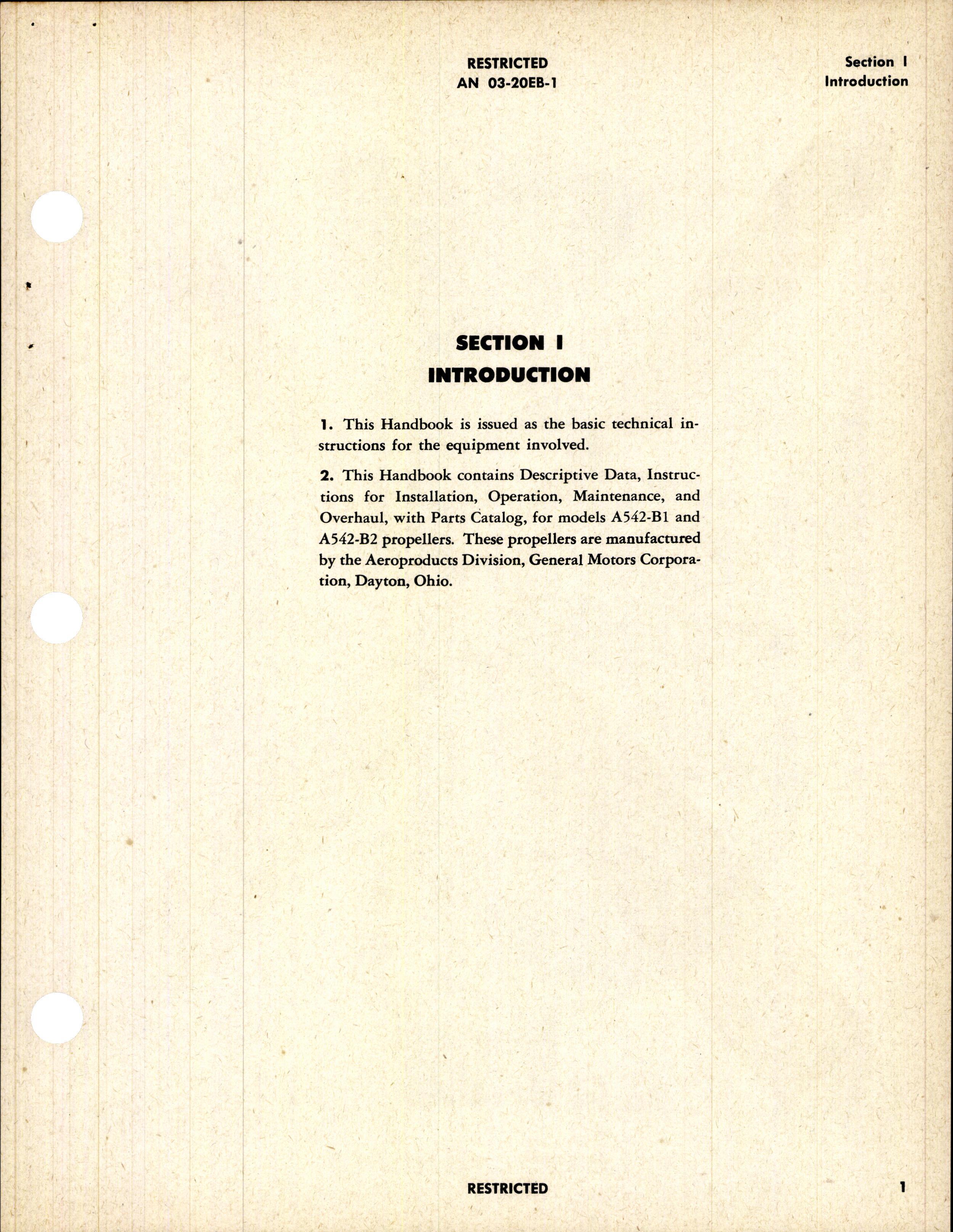 Sample page 5 from AirCorps Library document: Handbook of Instructions with Parts Catalog for Hydraulic Controllable Propellers