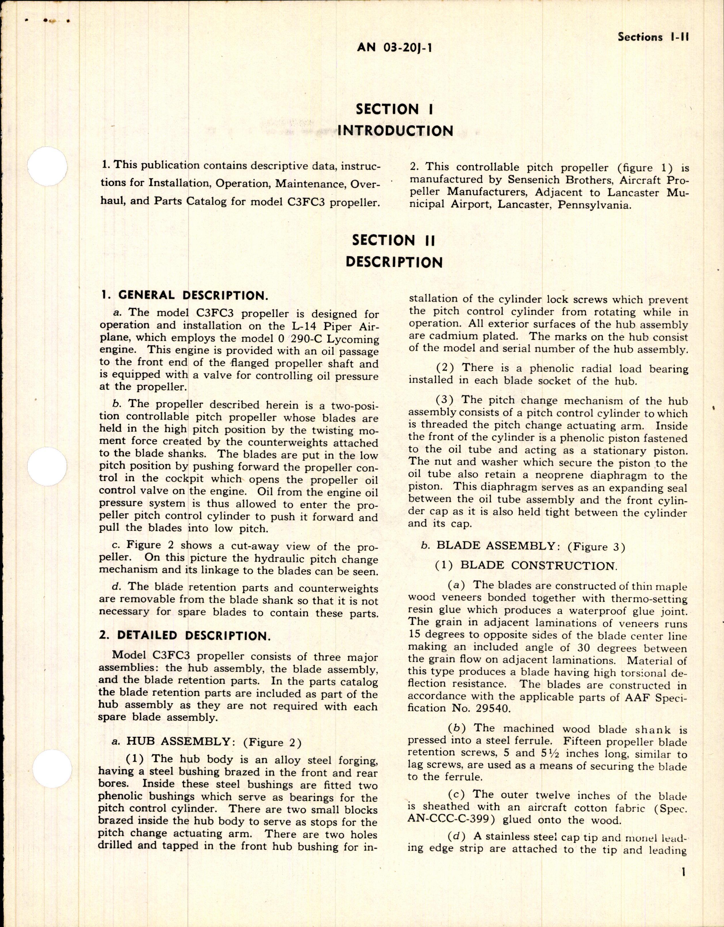 Sample page 5 from AirCorps Library document: Operation, Service, & Overhaul Instructions with Parts Catalog for Controllable Pitch Propeller