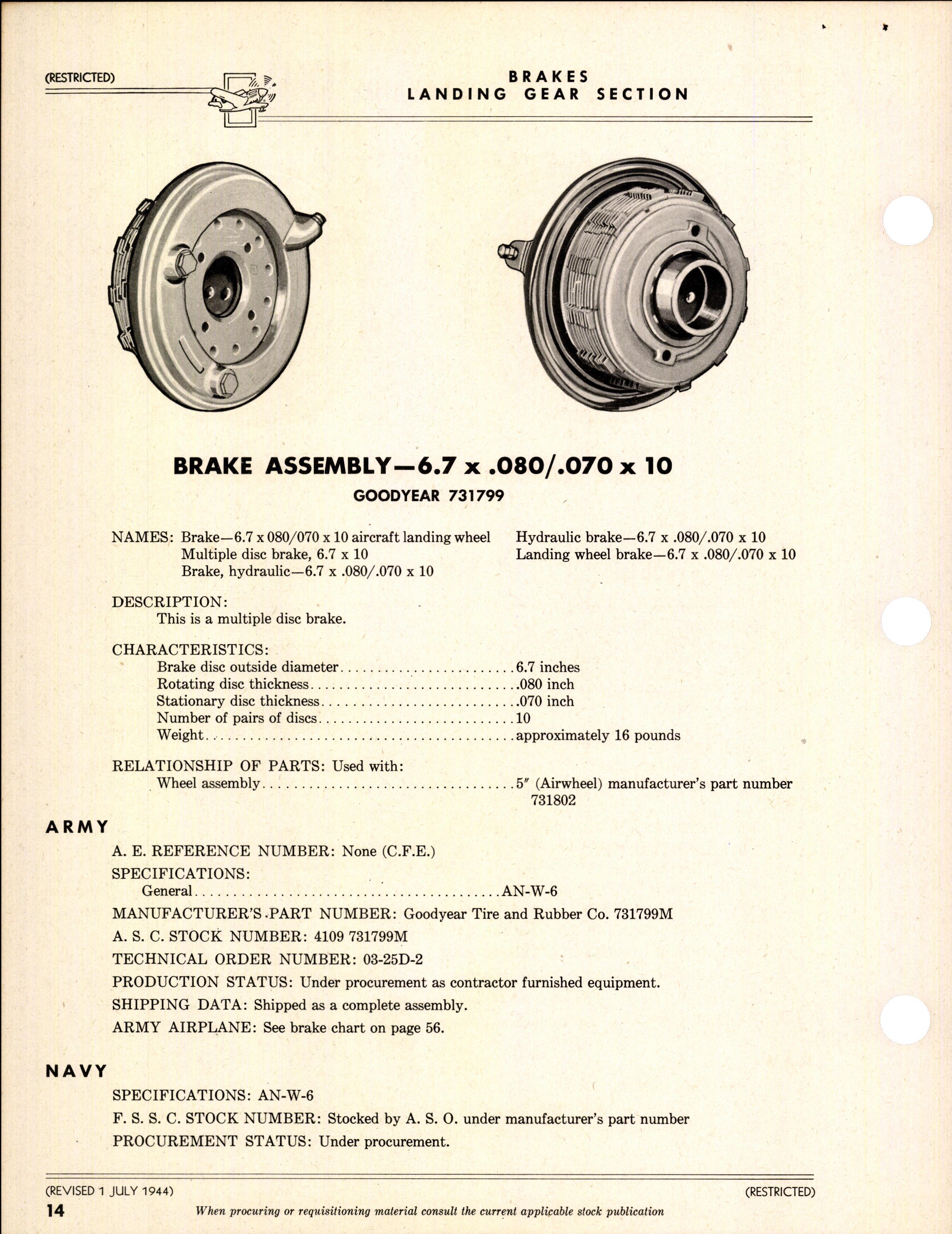 Sample page 56 from AirCorps Library document: Index of Army-Navy Aeronautical Equipment - Landing Gear