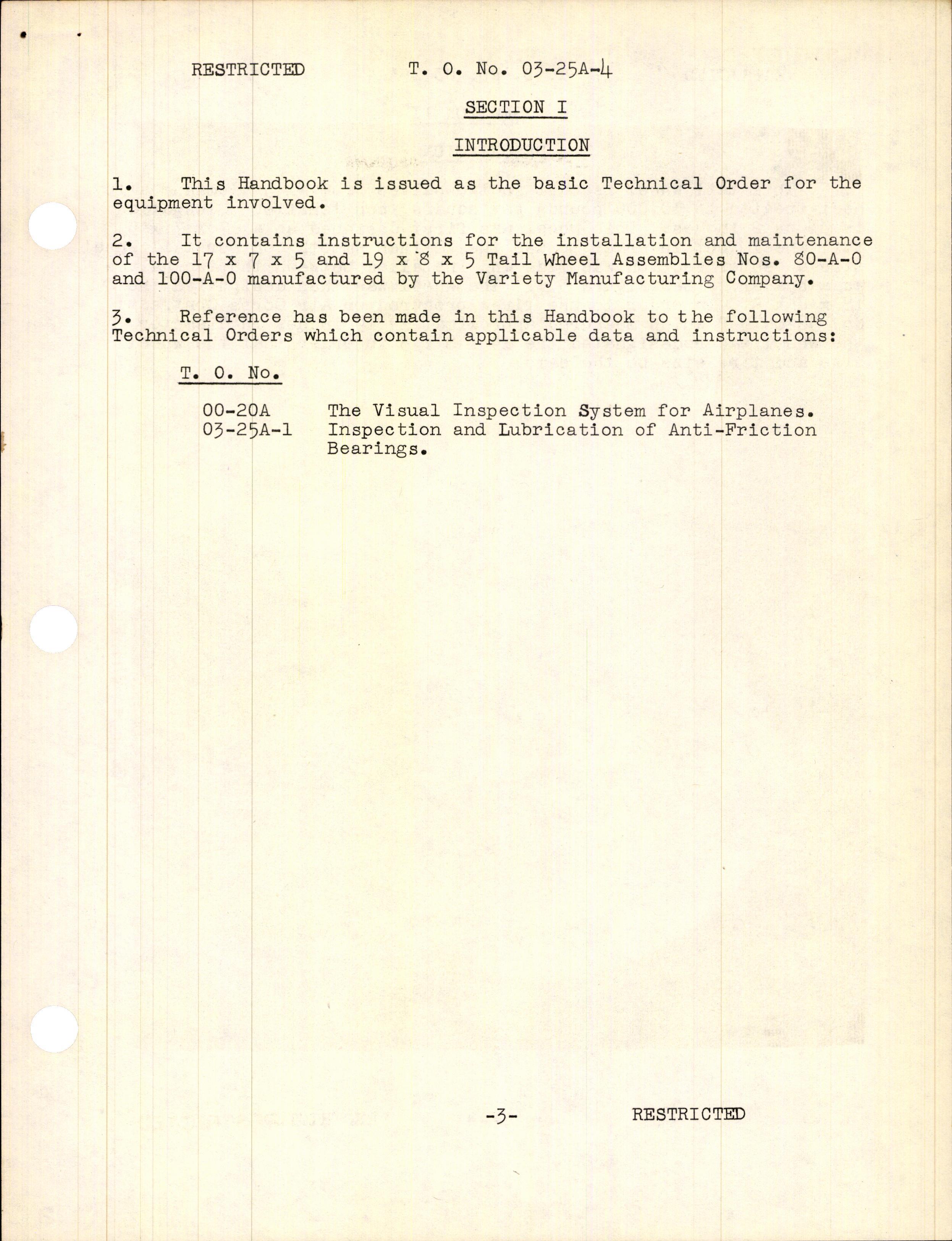 Sample page 5 from AirCorps Library document: Handbook of Instructions with Parts Catalog for Smooth Contour Tail Wheels