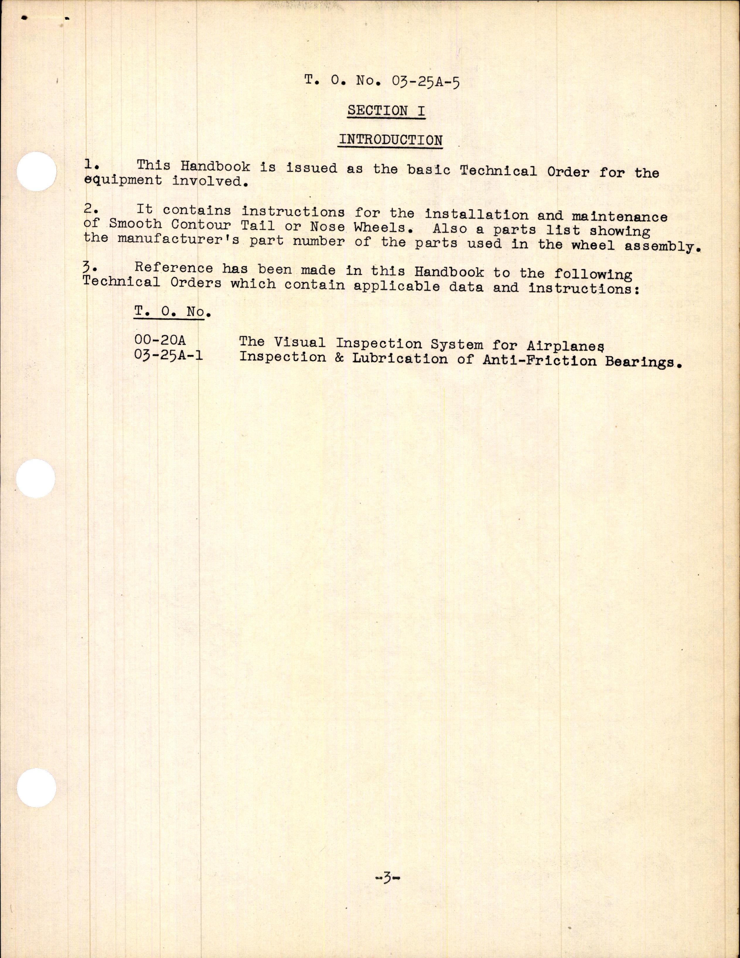 Sample page 5 from AirCorps Library document: Handbook of Instructions with Parts Catalog for Smooth Contour Tail or Nose Wheels