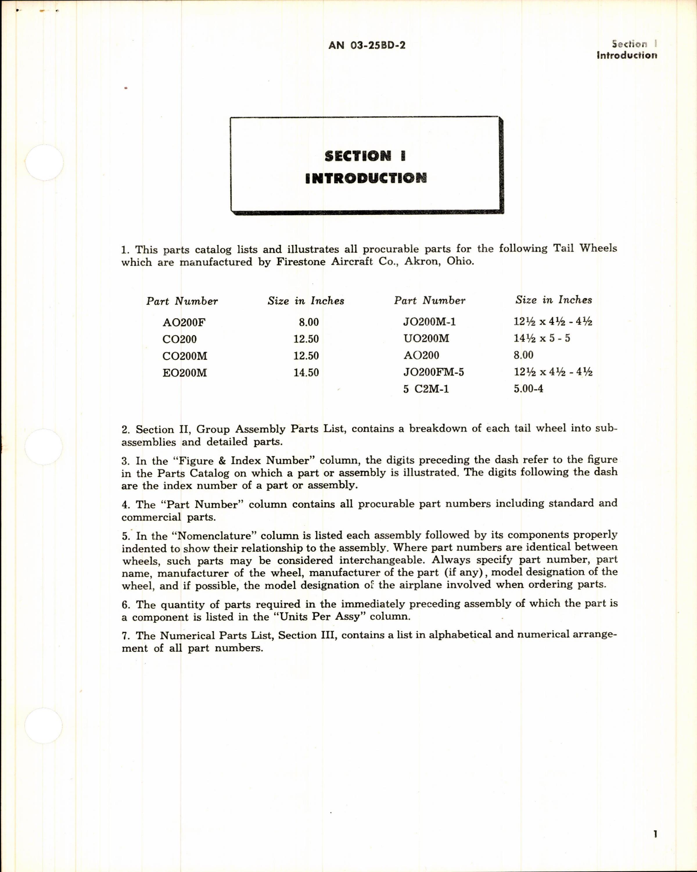 Sample page 3 from AirCorps Library document: Parts Catalog for Firestone Tail Wheels