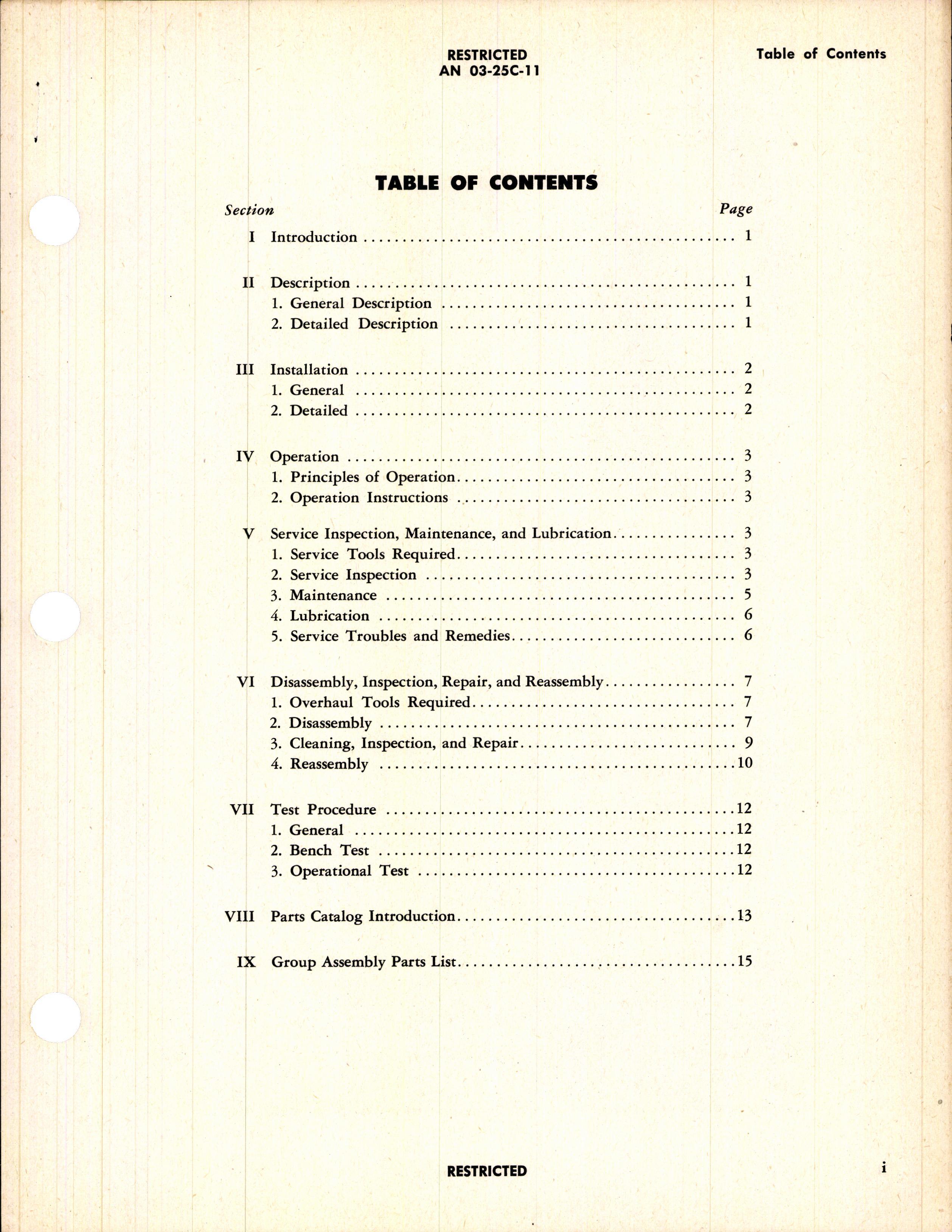 Sample page 3 from AirCorps Library document: Operation, Service, & Overhaul Instructions with Parts Catalog for Bendix Multiple Disc Brakes