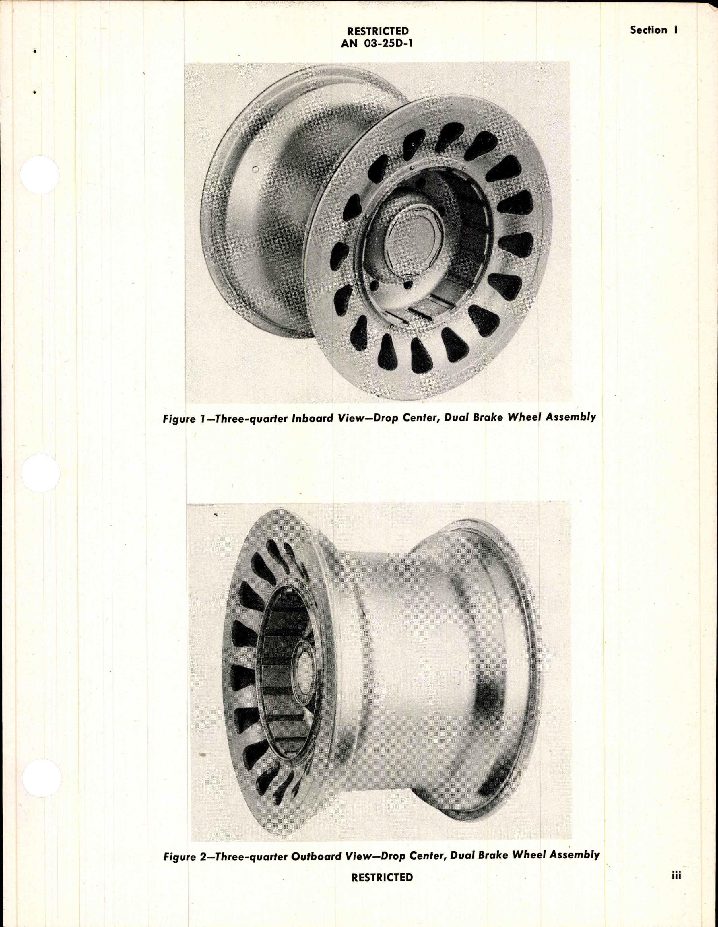 Sample page 5 from AirCorps Library document: Operation, Service, & Overhaul Instructions with Parts Catalog for Landing Wheels For Use With Multiple Disc Brakes