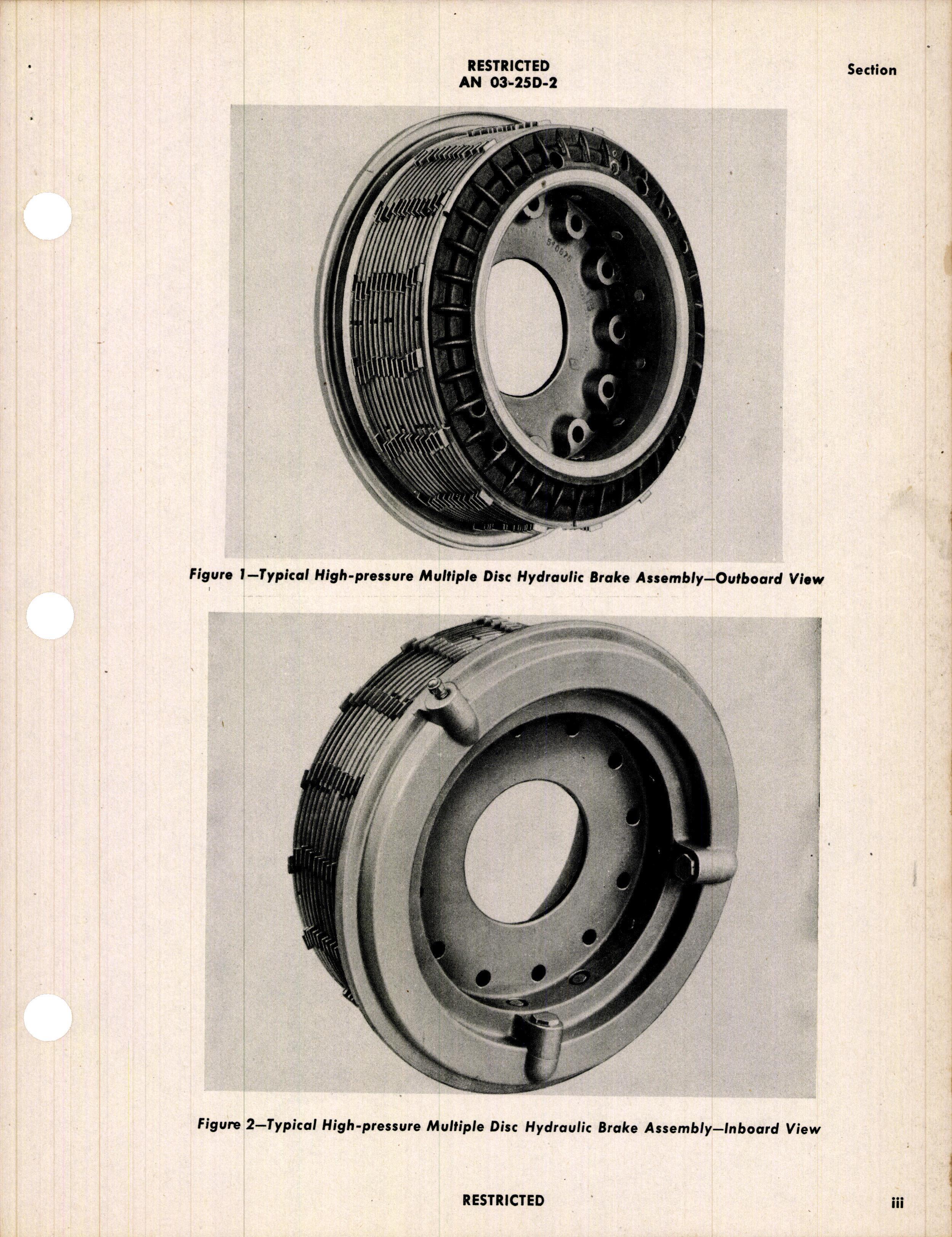 Sample page 5 from AirCorps Library document: Operation, Service, & Overhaul Instructions with Parts Catalog for Goodyear Multiple Disc Brakes