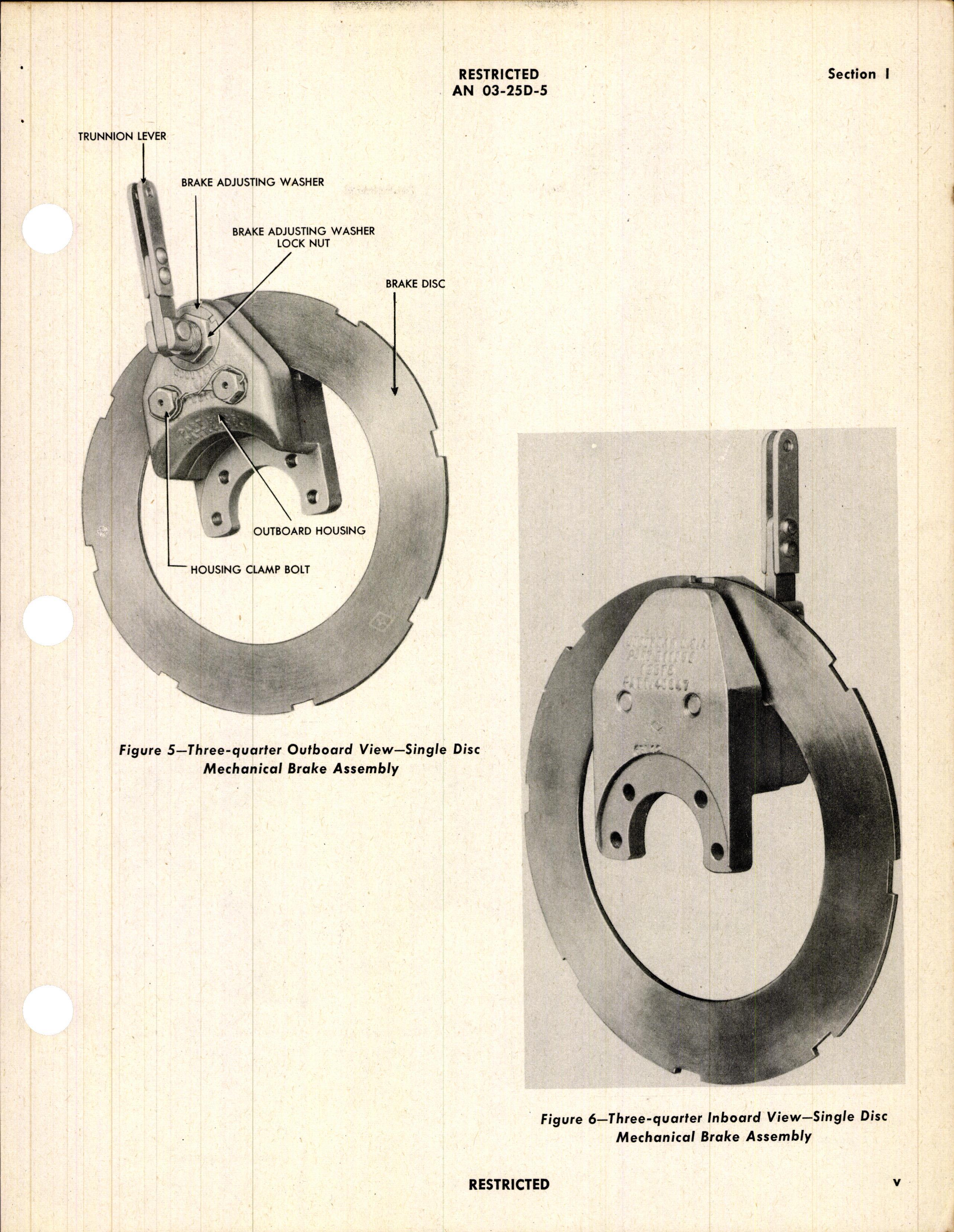 Sample page 7 from AirCorps Library document: Operation, Service, & Overhaul Instructions with Parts Catalog for Goodyear Single Disc Brakes
