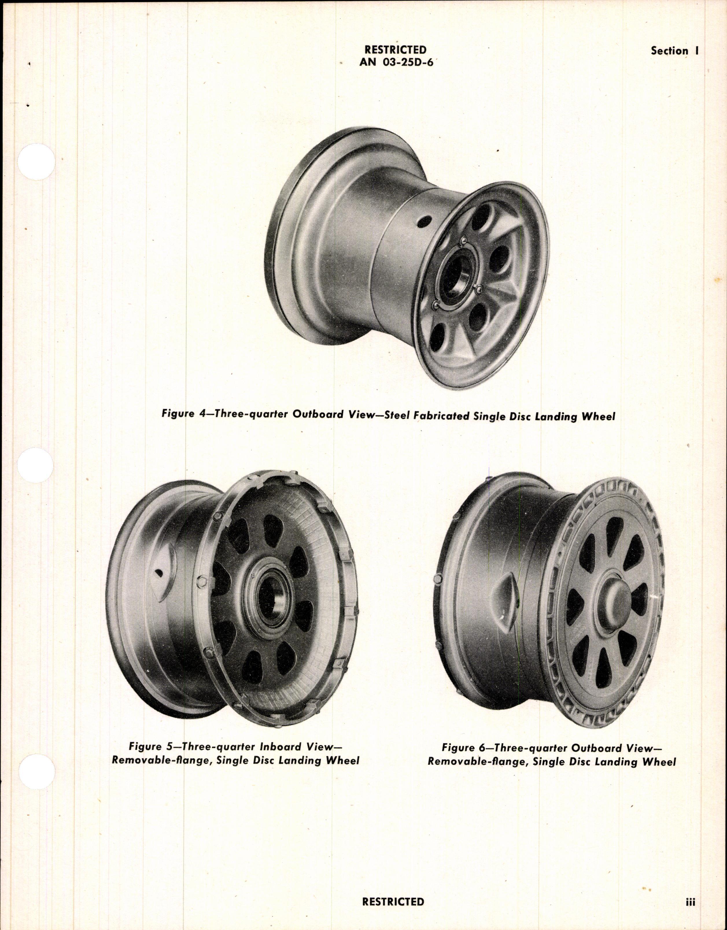 Sample page 5 from AirCorps Library document: Handbook of Instructions with Parts Catalog for Landing Wheels For Use With Single Disc Brakes