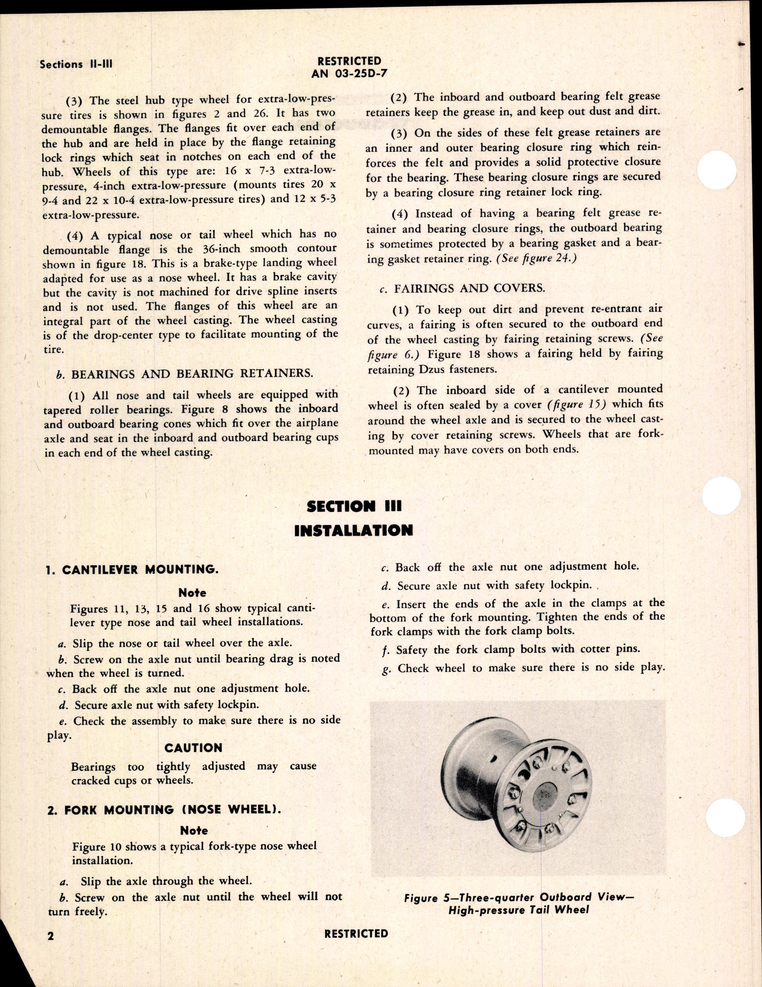 Sample page 8 from AirCorps Library document: Operation, Service, & Overhaul Instructions with Parts Catalog for Goodyear Nose and Tail Wheels