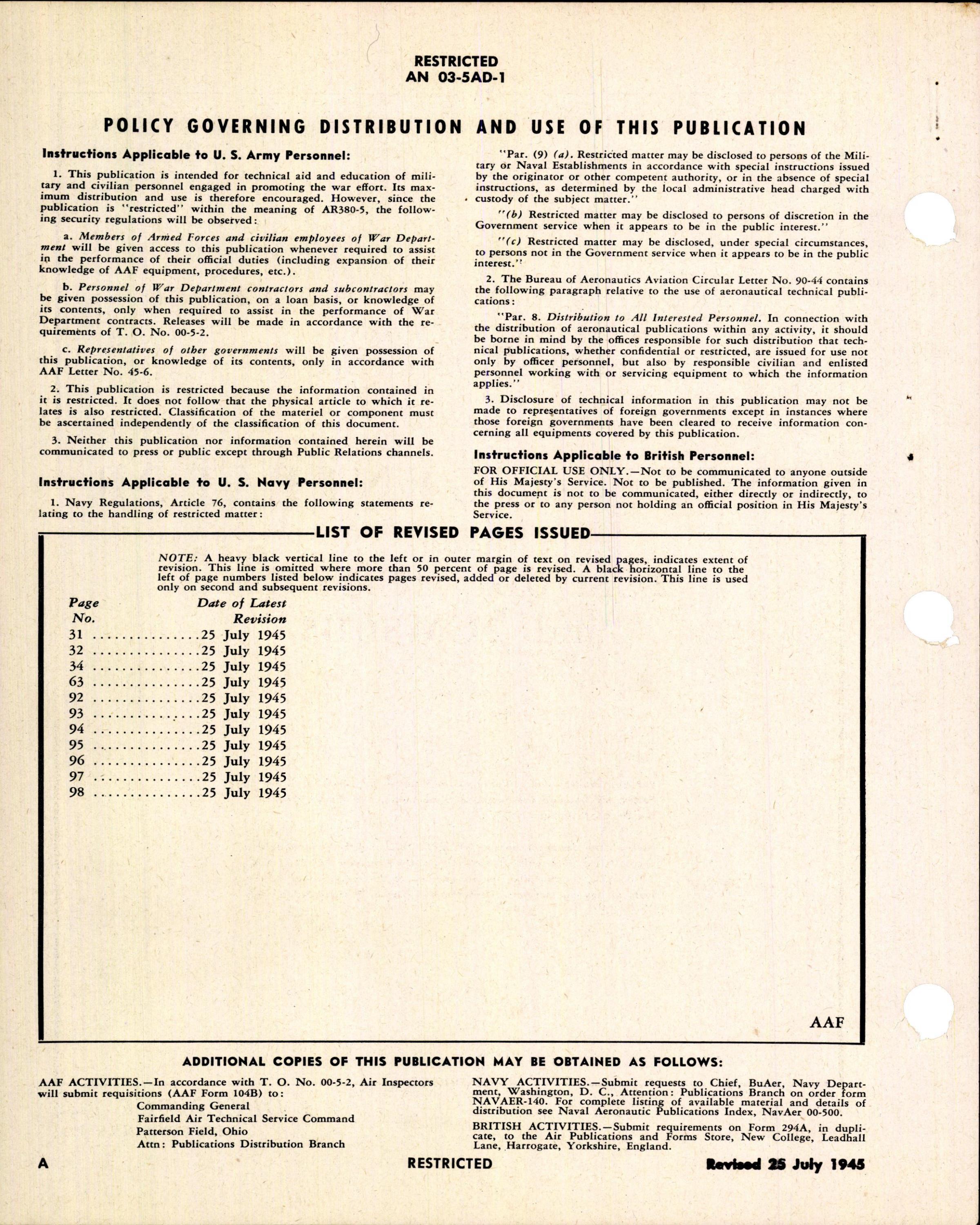 Sample page 4 from AirCorps Library document: Instructions with Parts Catalog for Type P-1 Generator