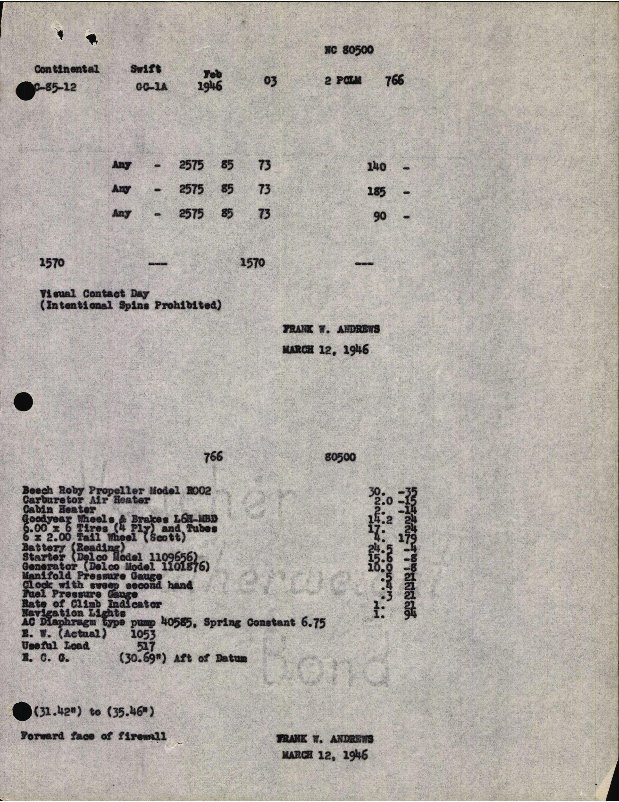 Sample page 11 from AirCorps Library document: Technical Information for Serial Number 03