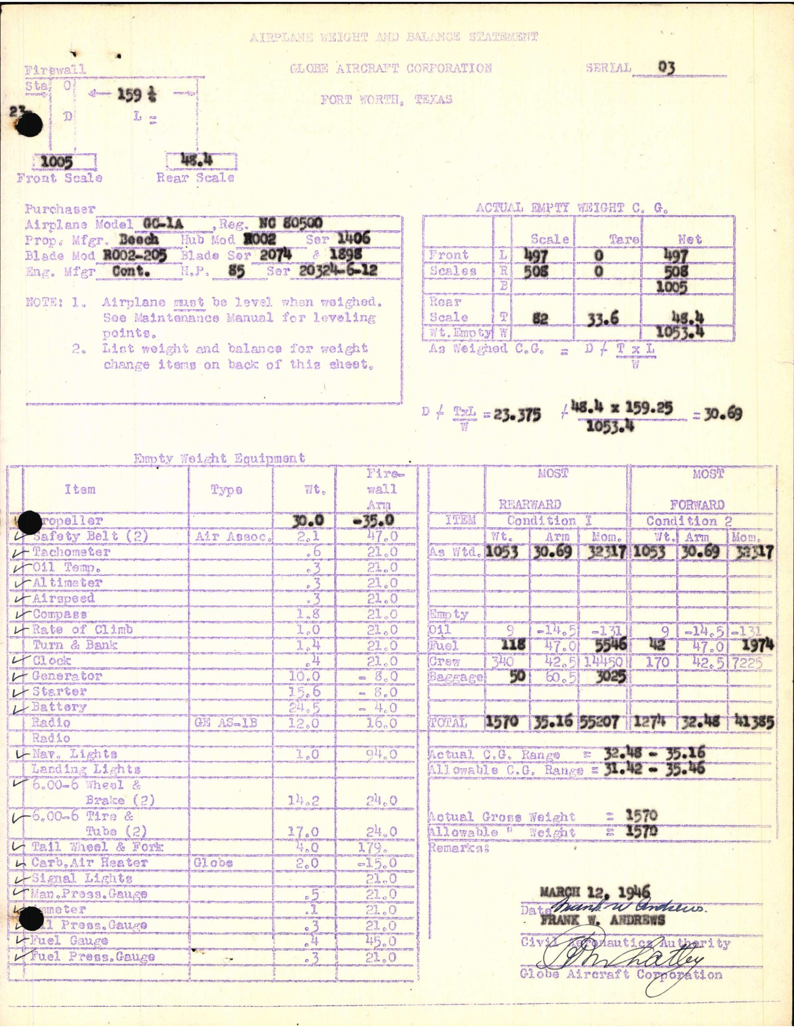 Sample page 7 from AirCorps Library document: Technical Information for Serial Number 03