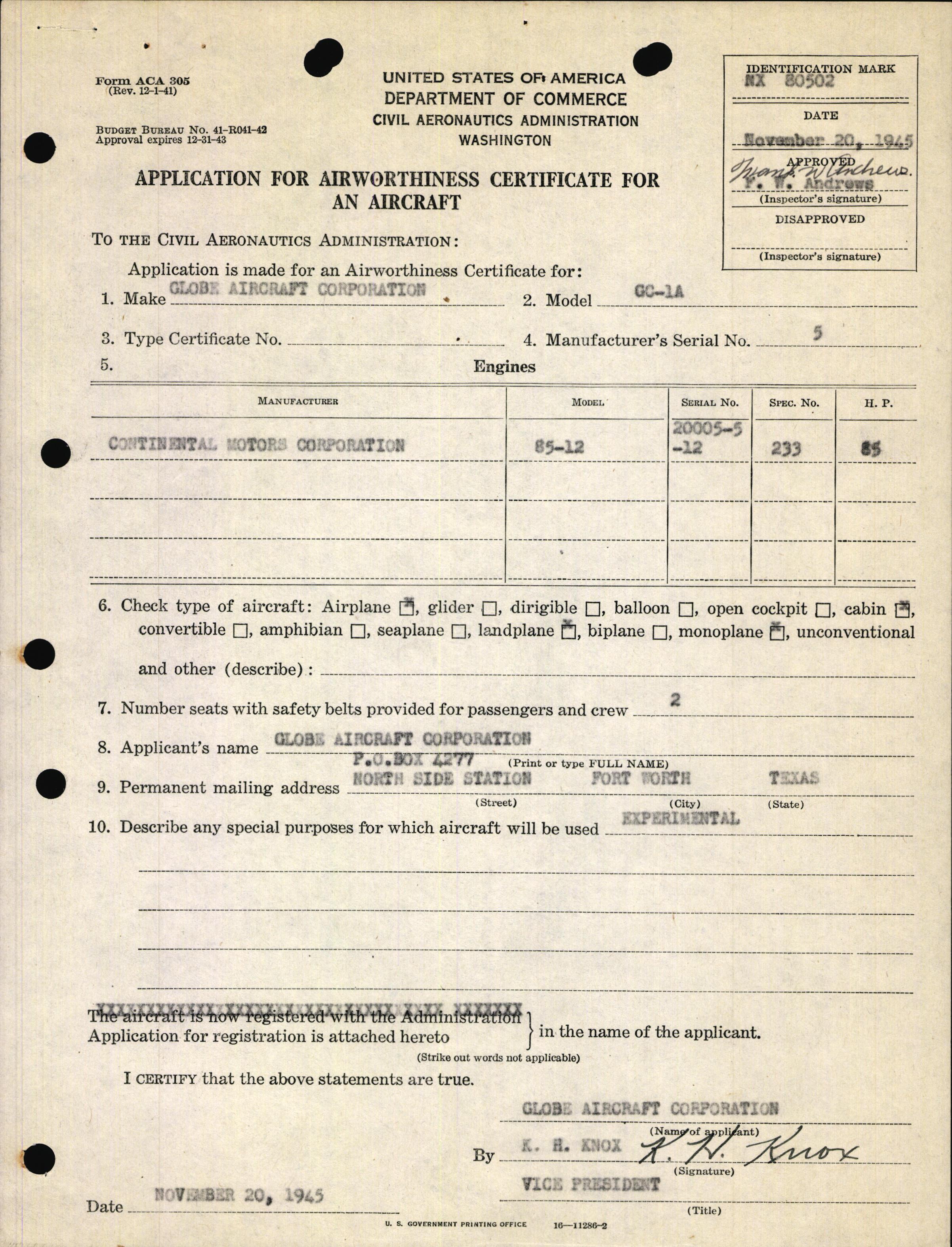 Sample page 4 from AirCorps Library document: Technical Information for Serial Number 05