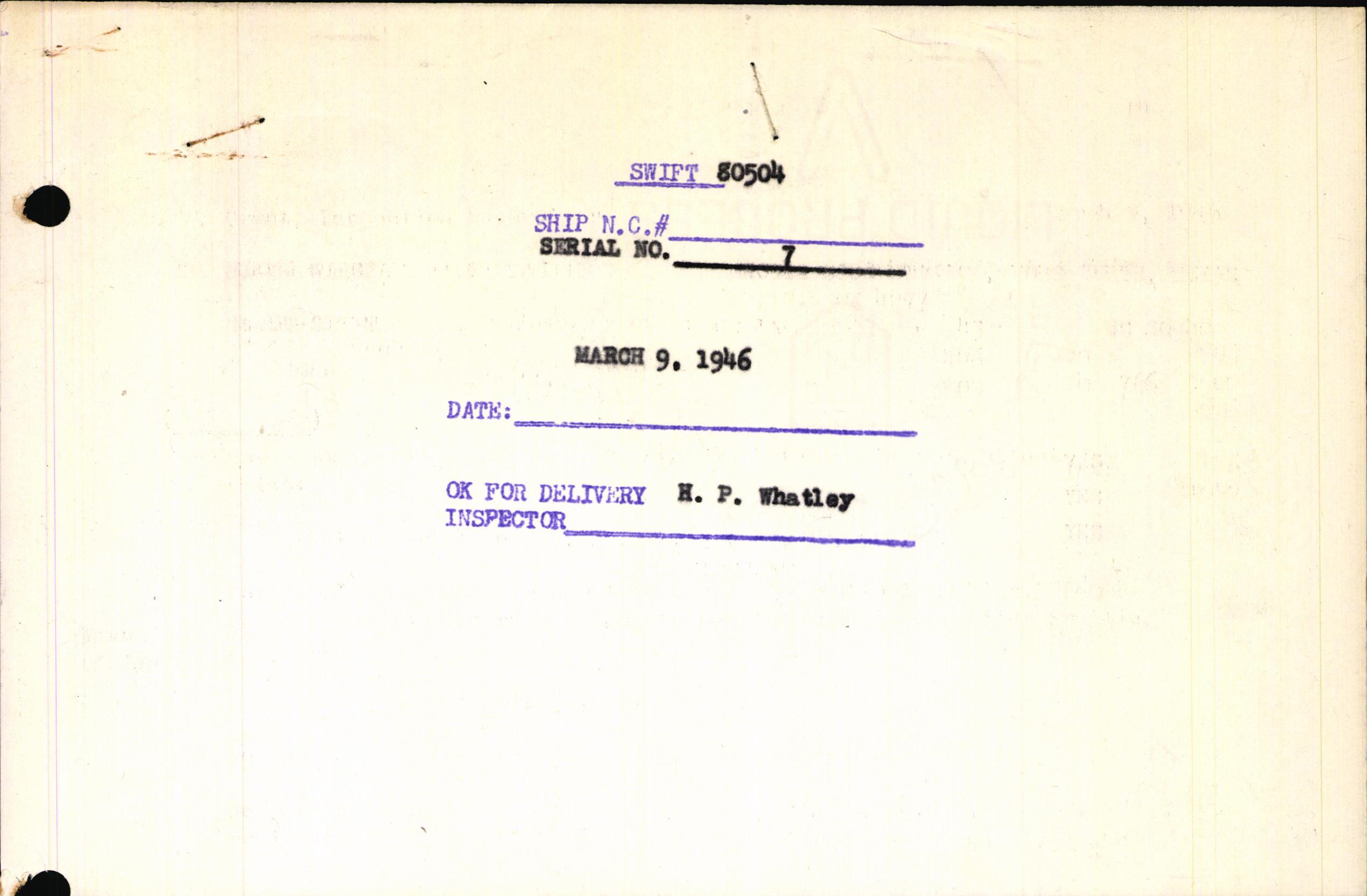 Sample page 3 from AirCorps Library document: Technical Information for Serial Number 07