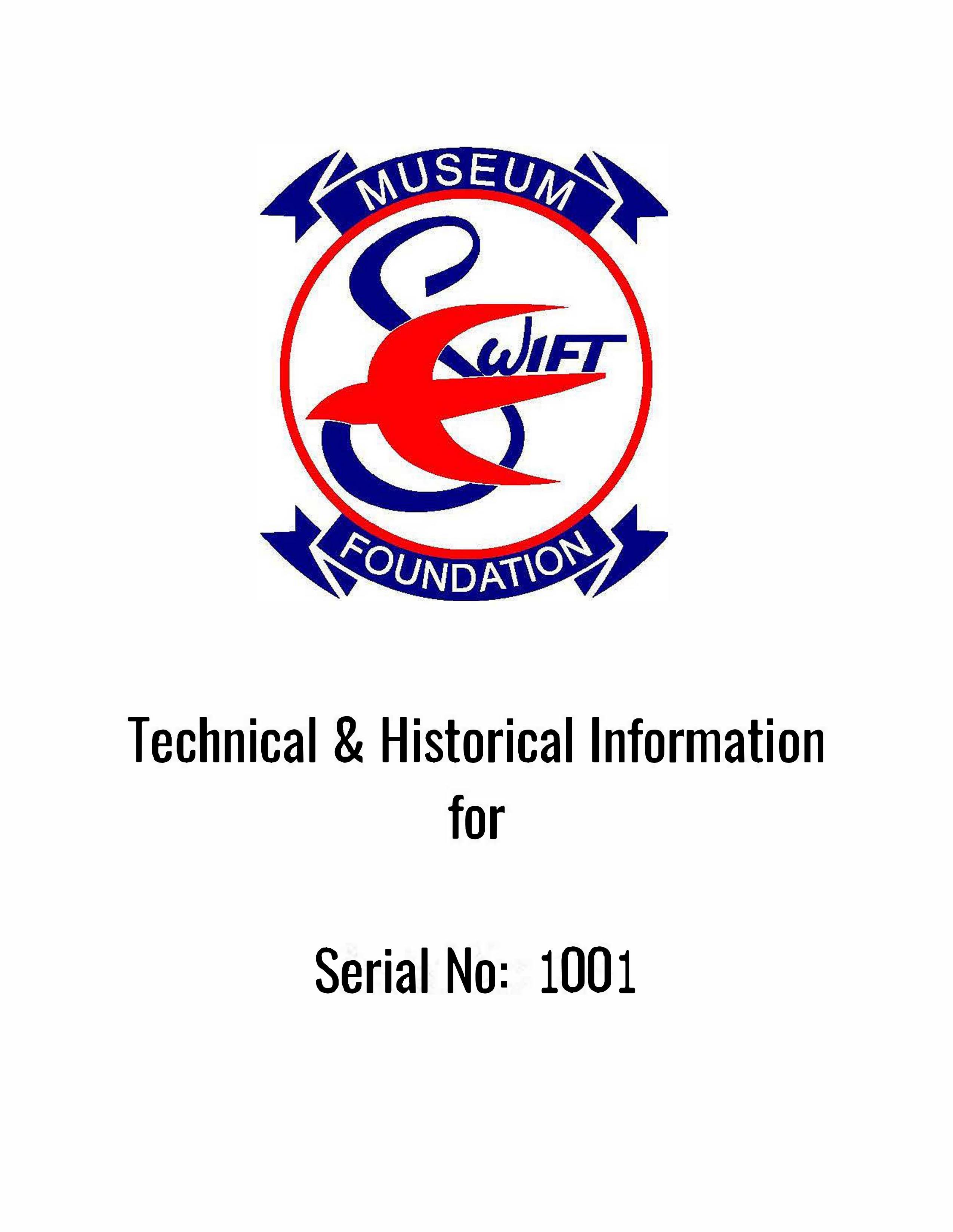 Sample page 1 from AirCorps Library document: Technical Information for Serial Number 1001