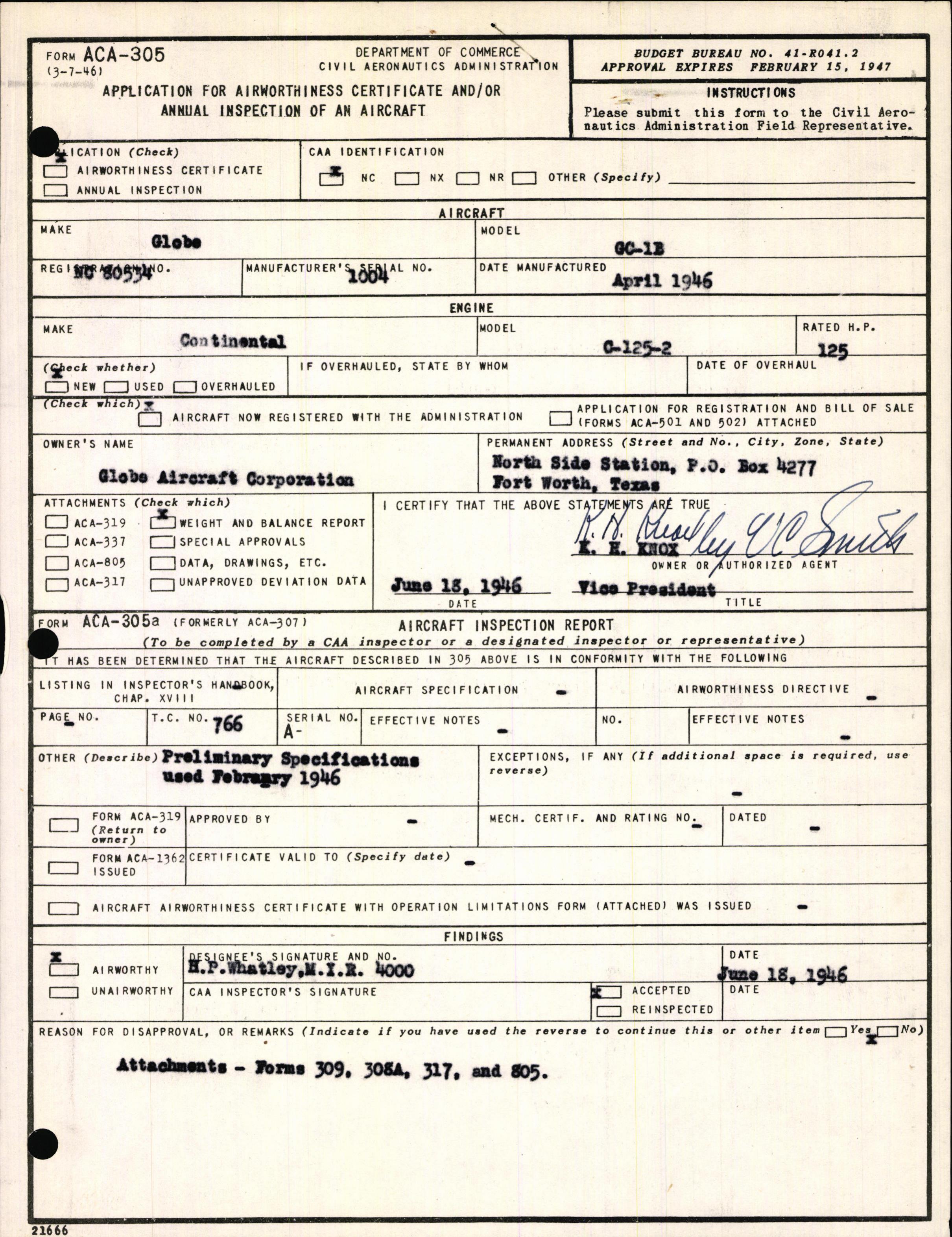 Sample page 3 from AirCorps Library document: Technical Information for Serial Number 1004