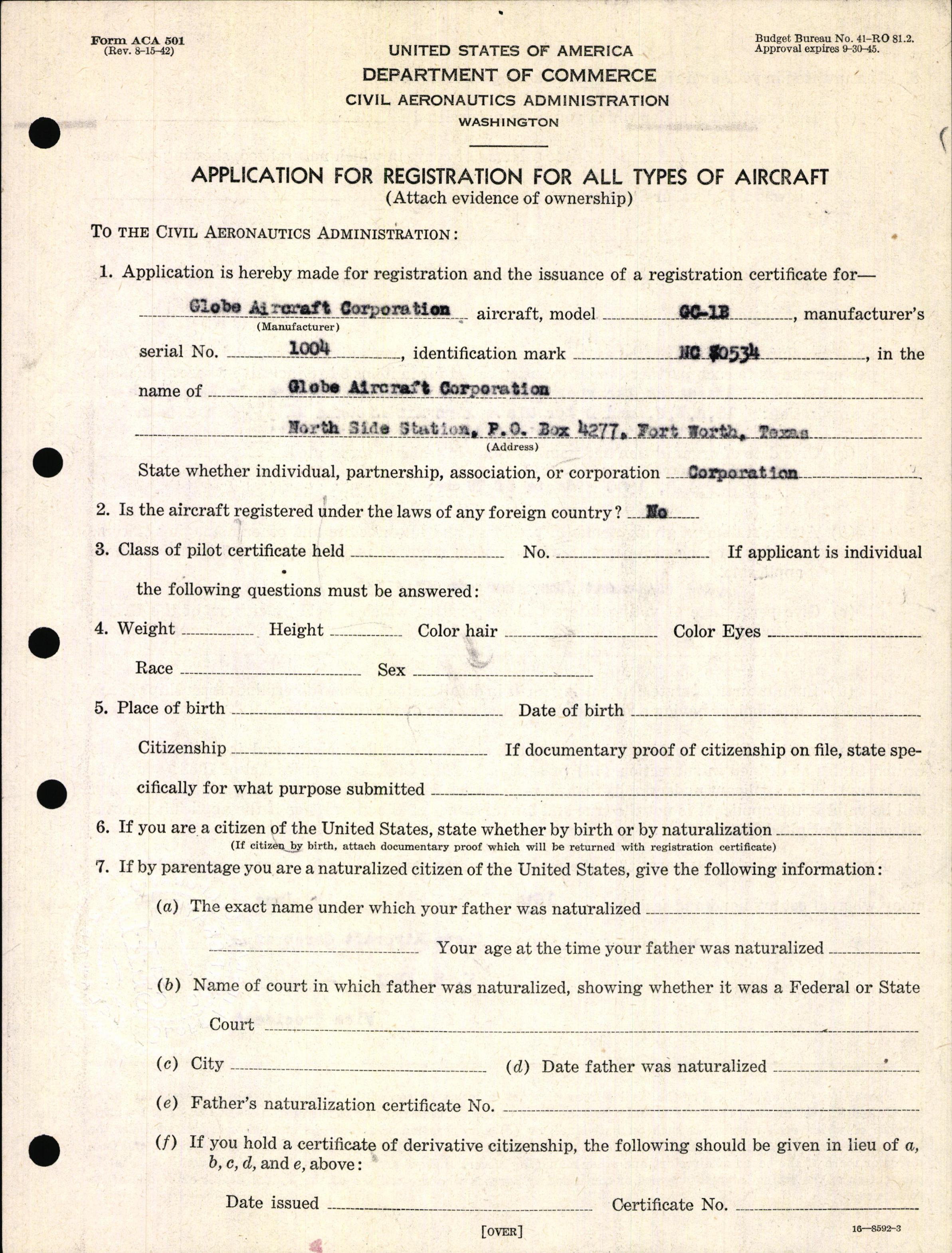 Sample page 7 from AirCorps Library document: Technical Information for Serial Number 1004