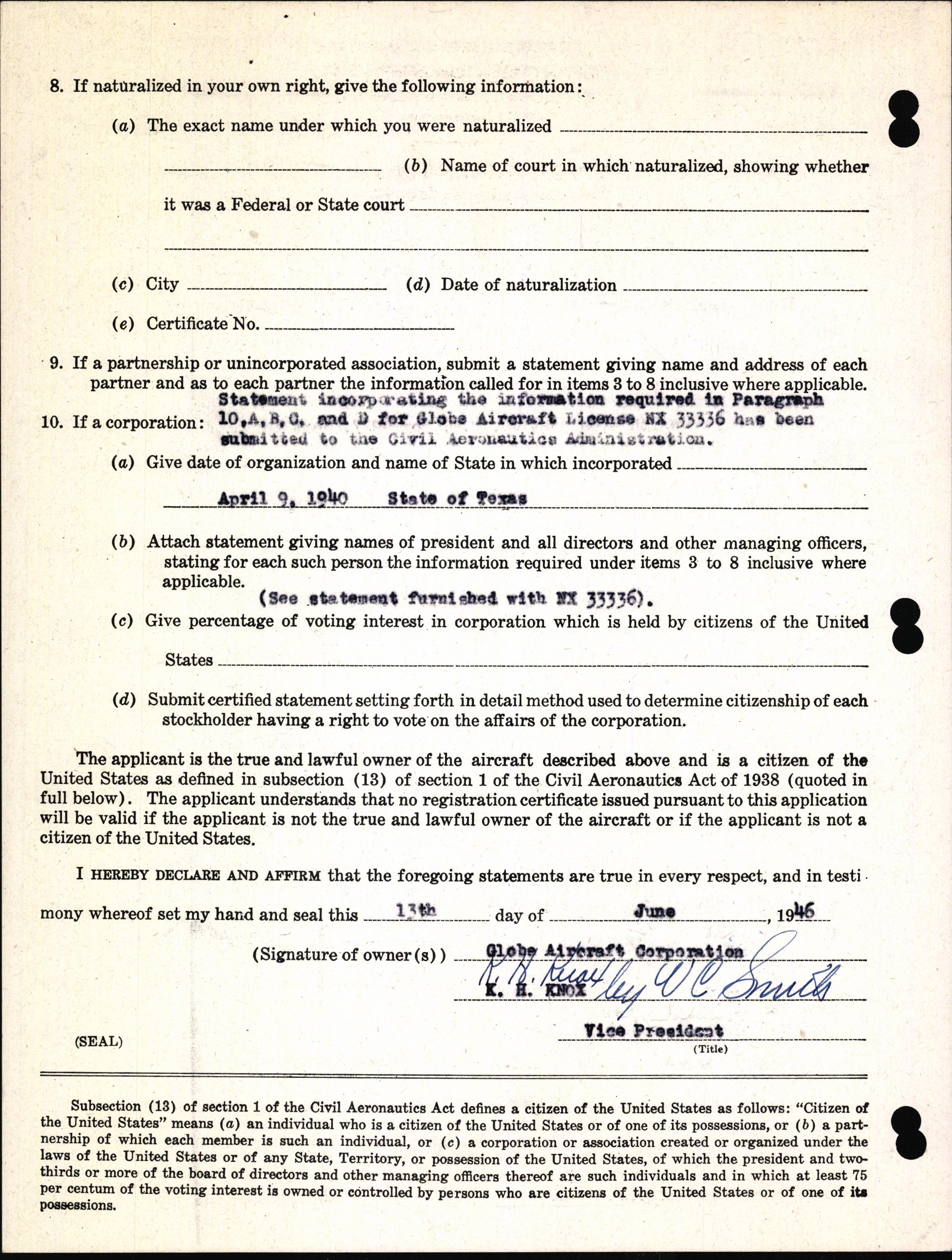 Sample page 4 from AirCorps Library document: Technical Information for Serial Number 1009