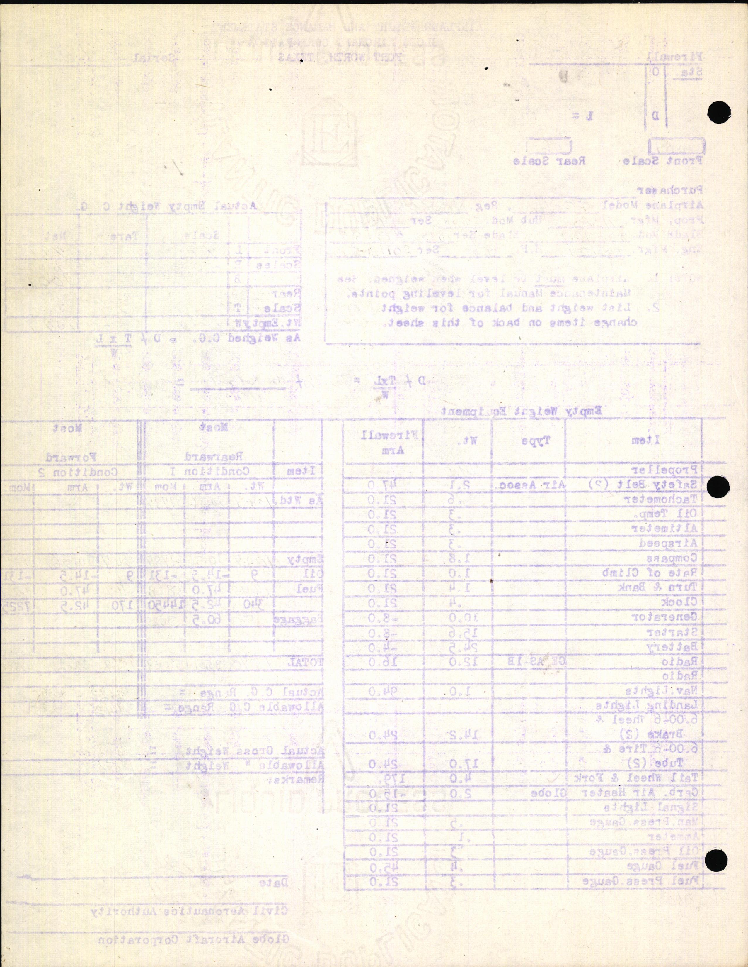 Sample page 12 from AirCorps Library document: Technical Information for Serial Number 100