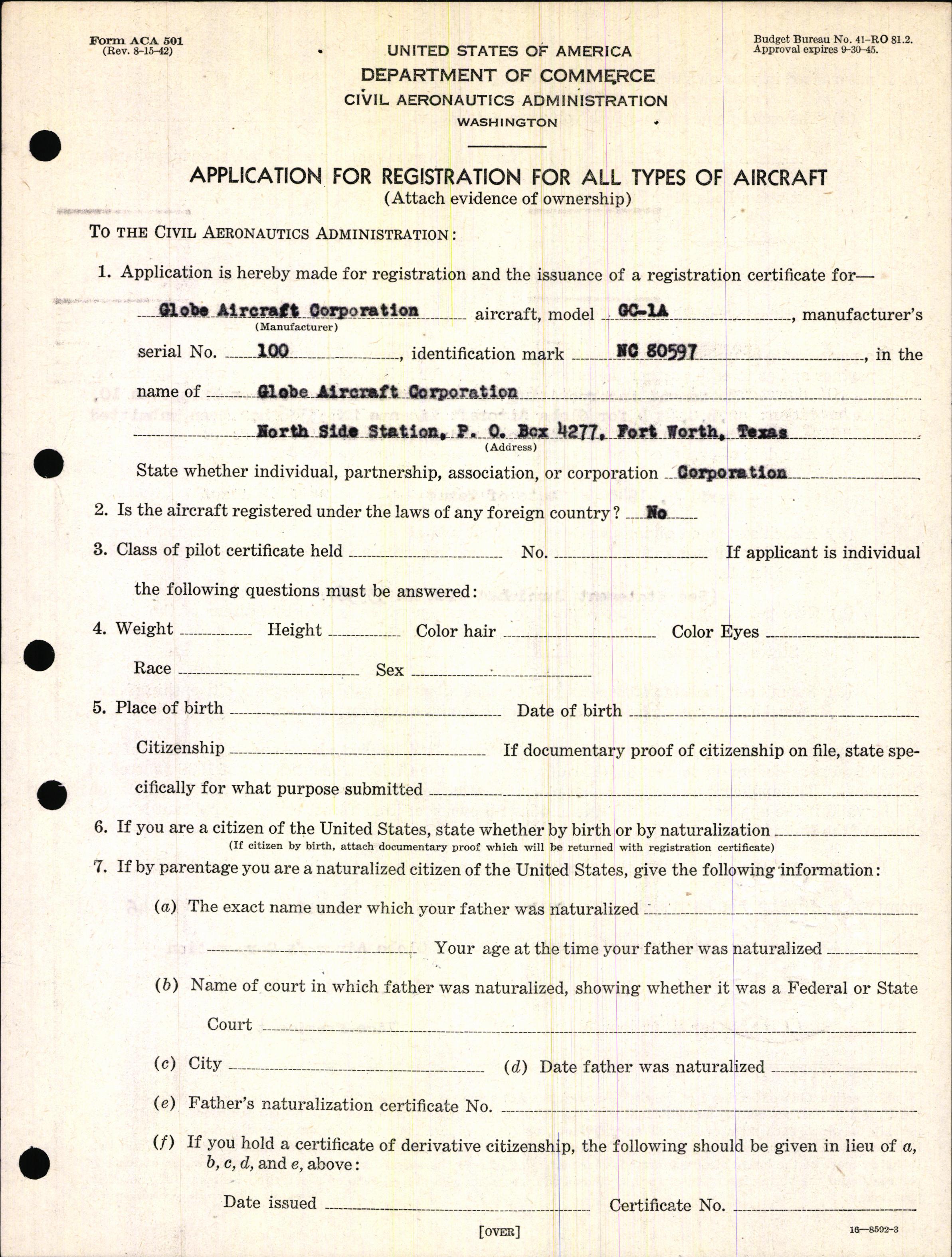 Sample page 9 from AirCorps Library document: Technical Information for Serial Number 100