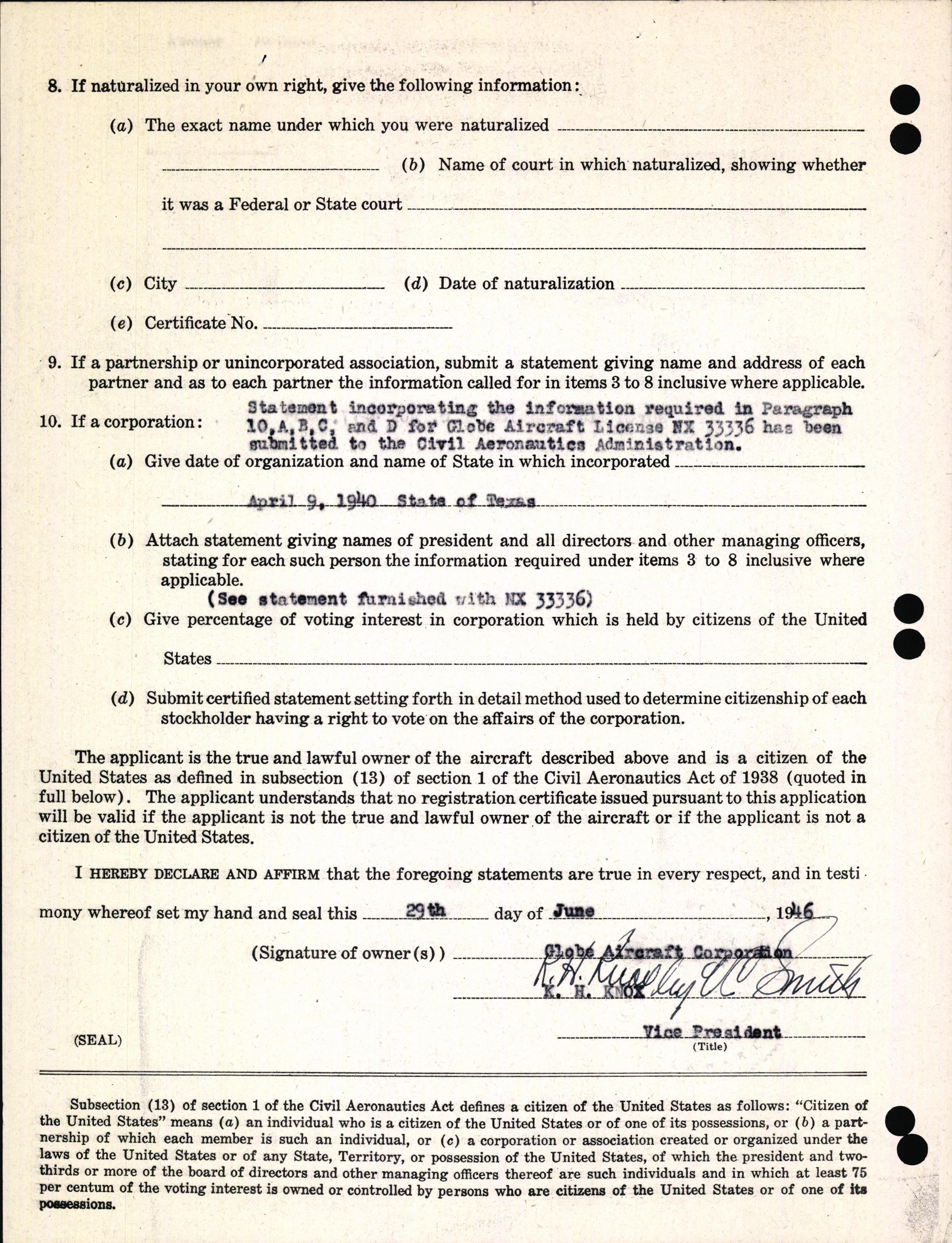 Sample page 4 from AirCorps Library document: Technical Information for Serial Number 1011