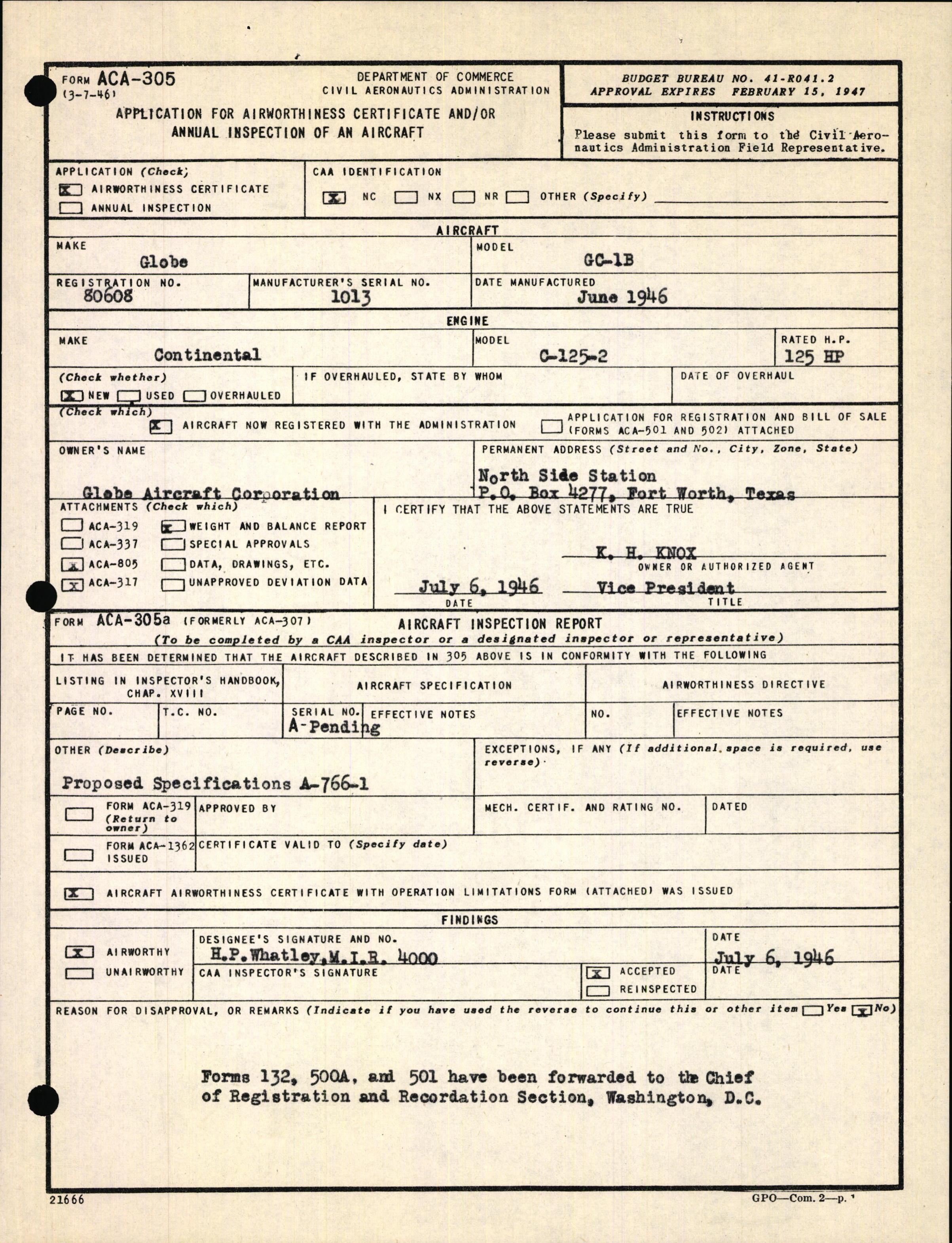 Sample page 7 from AirCorps Library document: Technical Information for Serial Number 1013