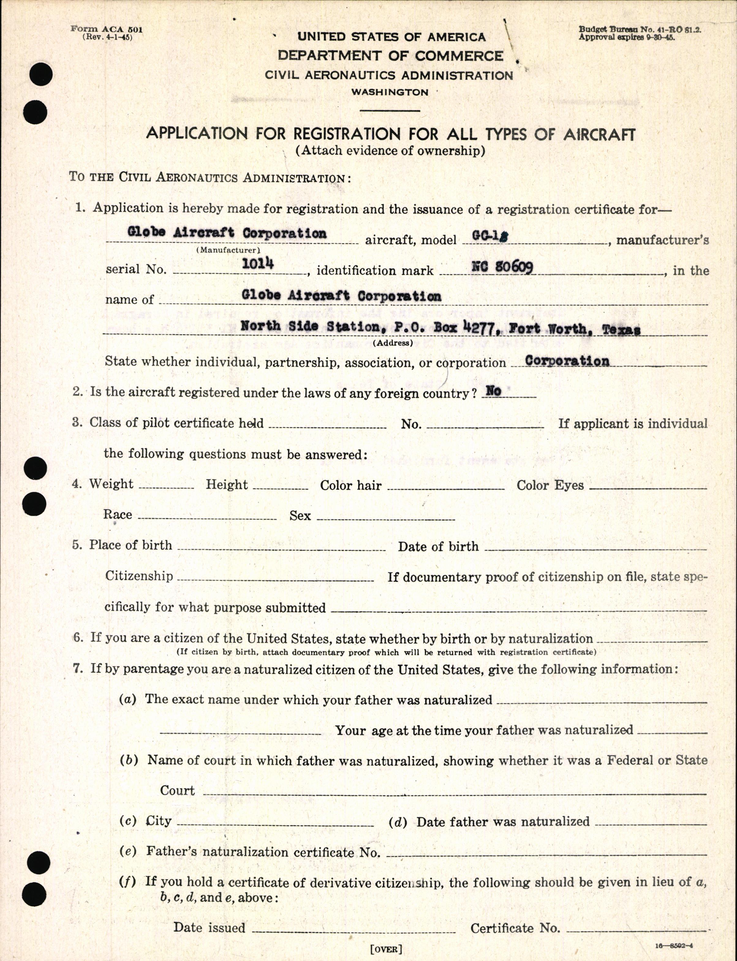 Sample page 3 from AirCorps Library document: Technical Information for Serial Number 1014