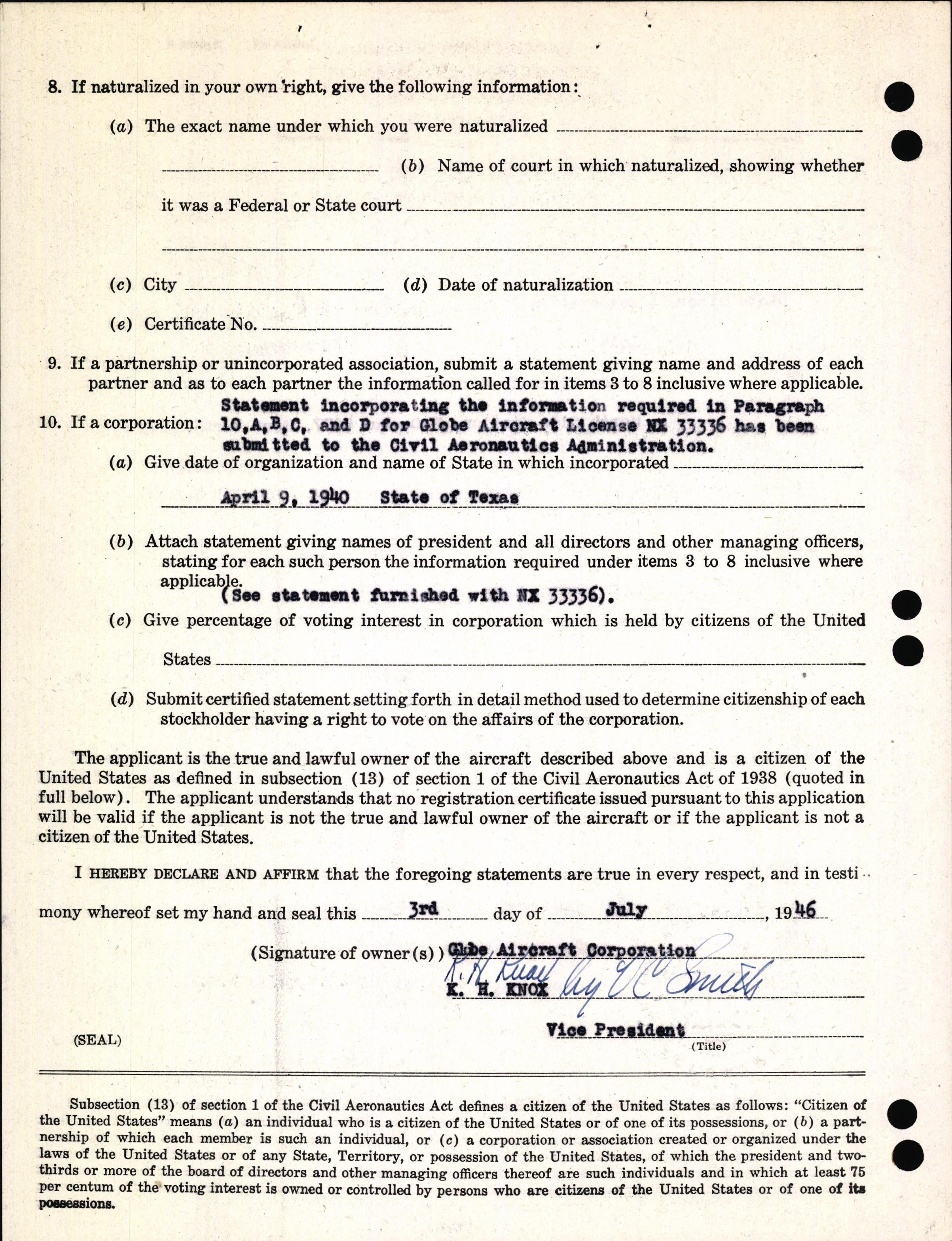 Sample page 4 from AirCorps Library document: Technical Information for Serial Number 1014