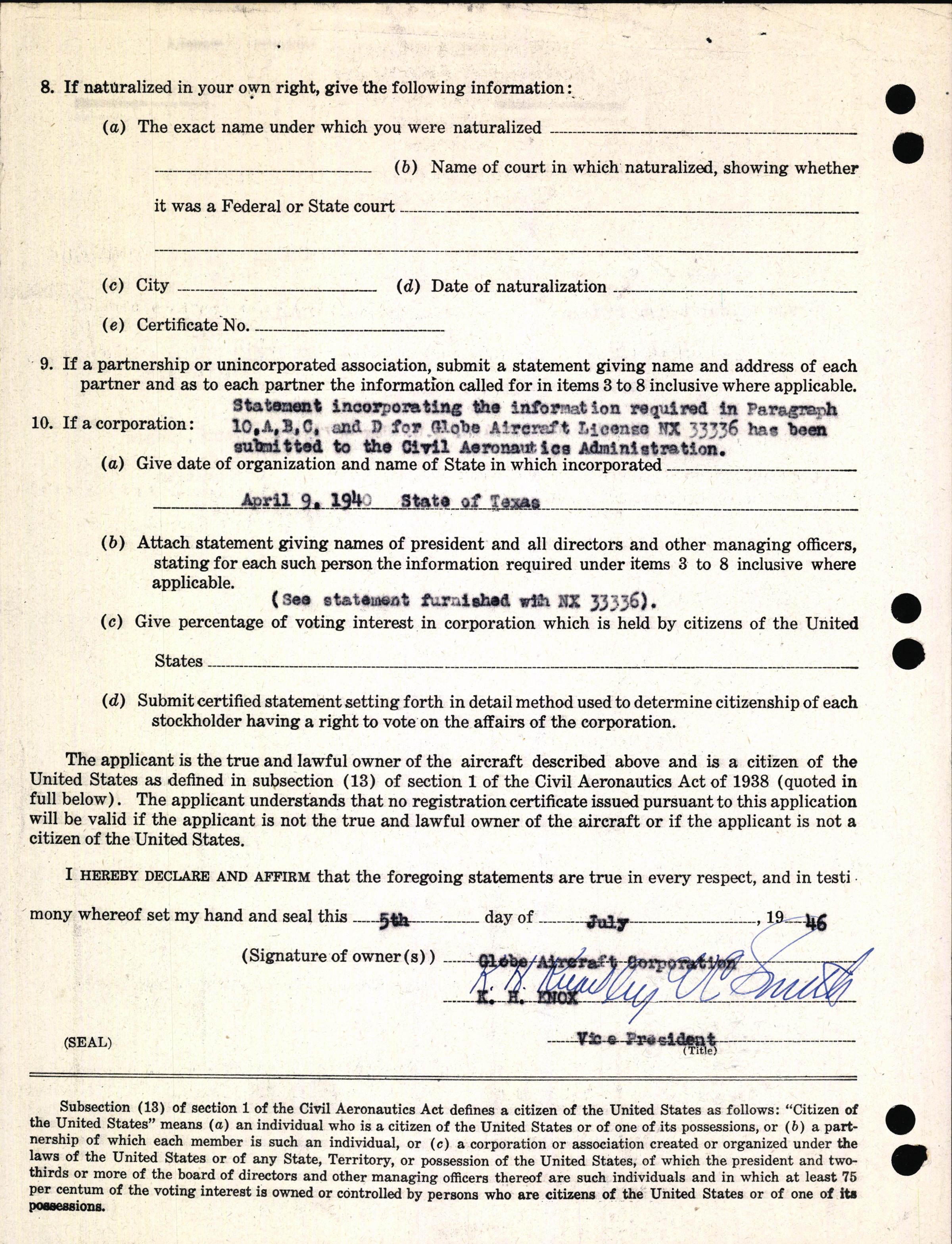 Sample page 4 from AirCorps Library document: Technical Information for Serial Number 1017