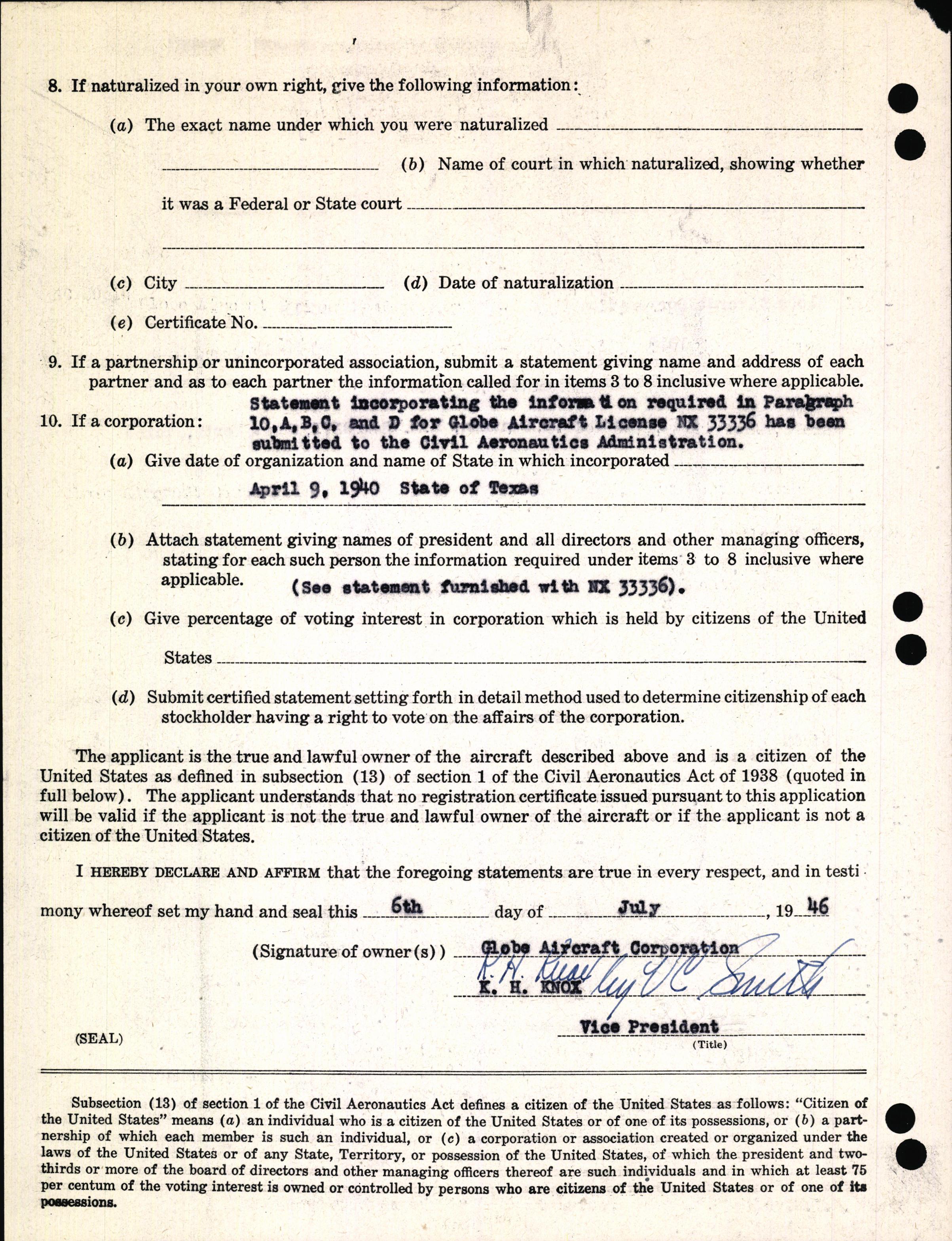 Sample page 4 from AirCorps Library document: Technical Information for Serial Number 1019