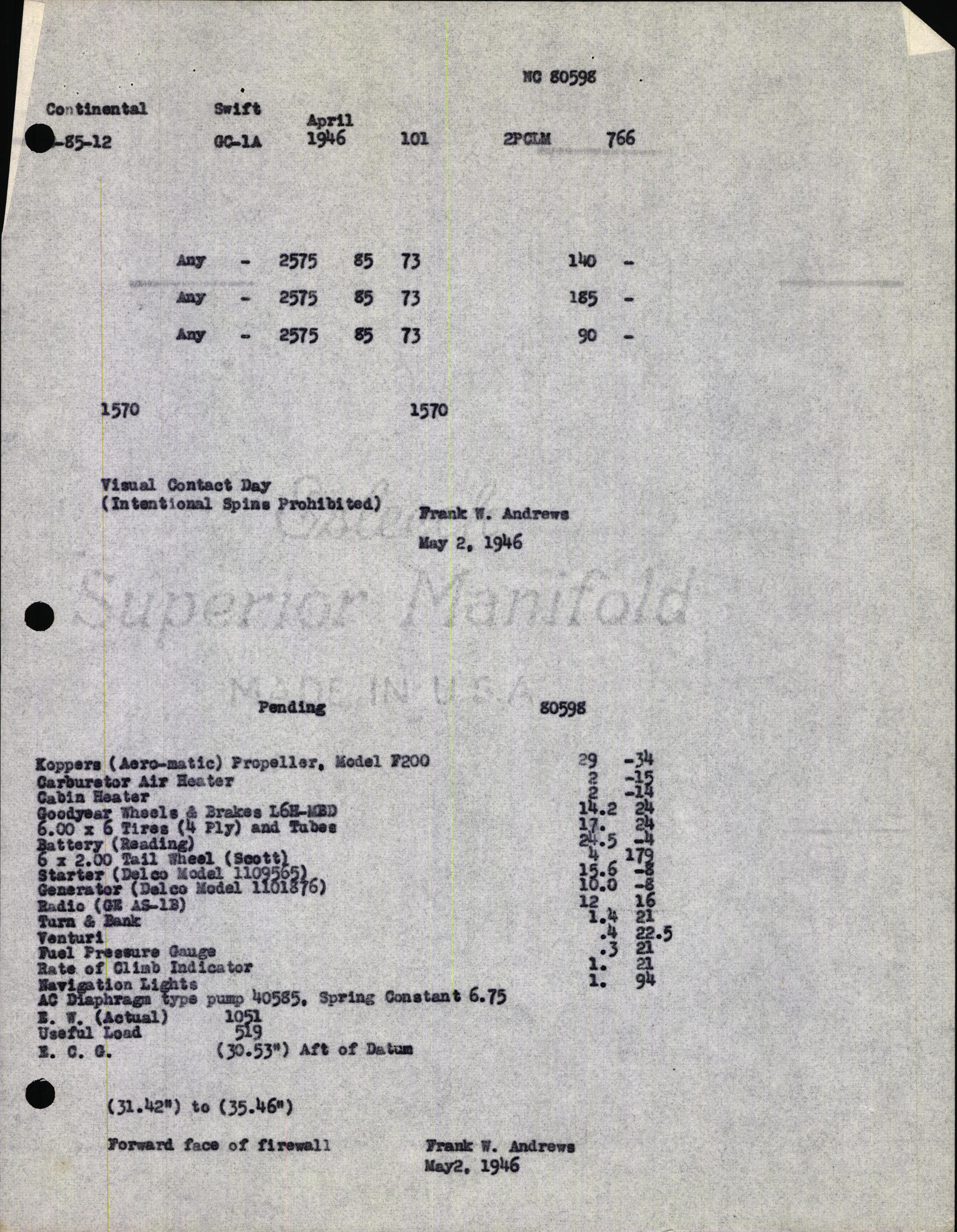 Sample page 9 from AirCorps Library document: Technical Information for Serial Number 101