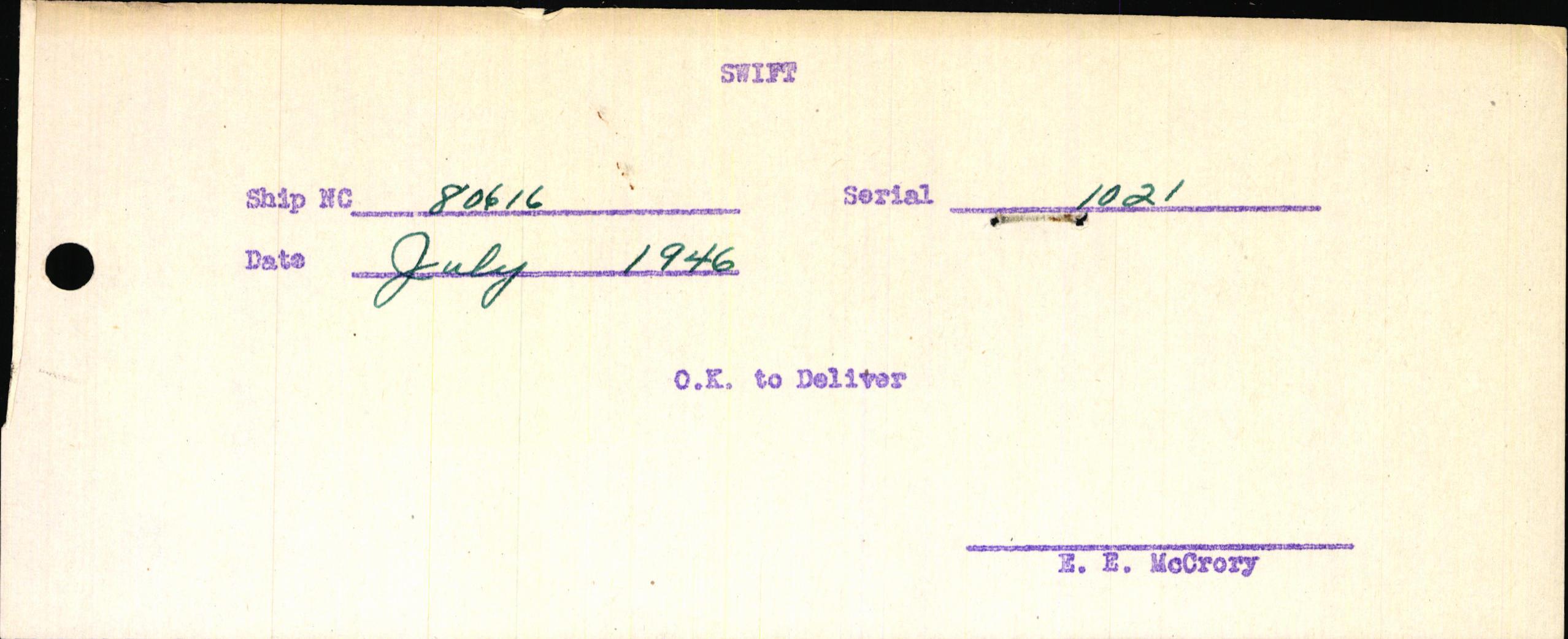 Sample page 3 from AirCorps Library document: Technical Information for Serial Number 1021